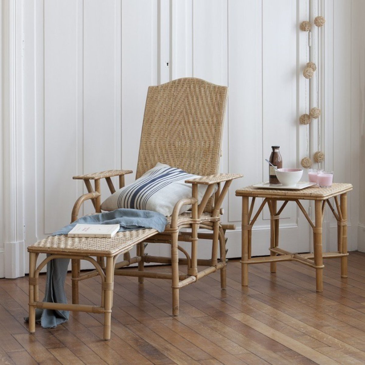 Chaise longue en rotin GRAND-MÈRE rotin naturel, KOK