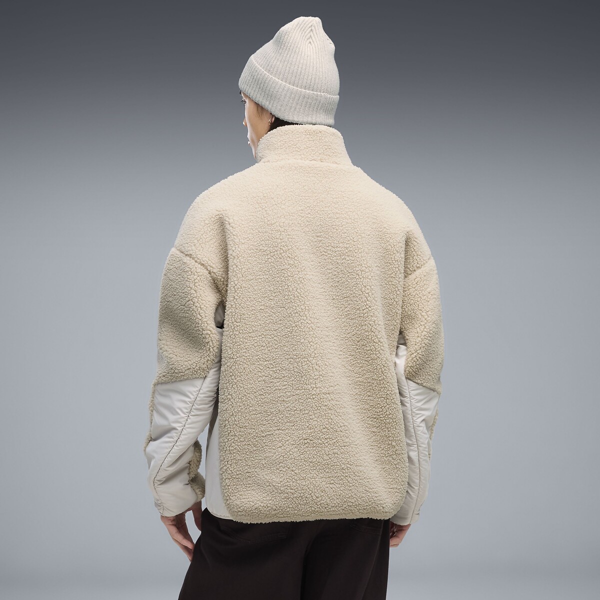 Blouson zippé en sherpa beige, PUMA