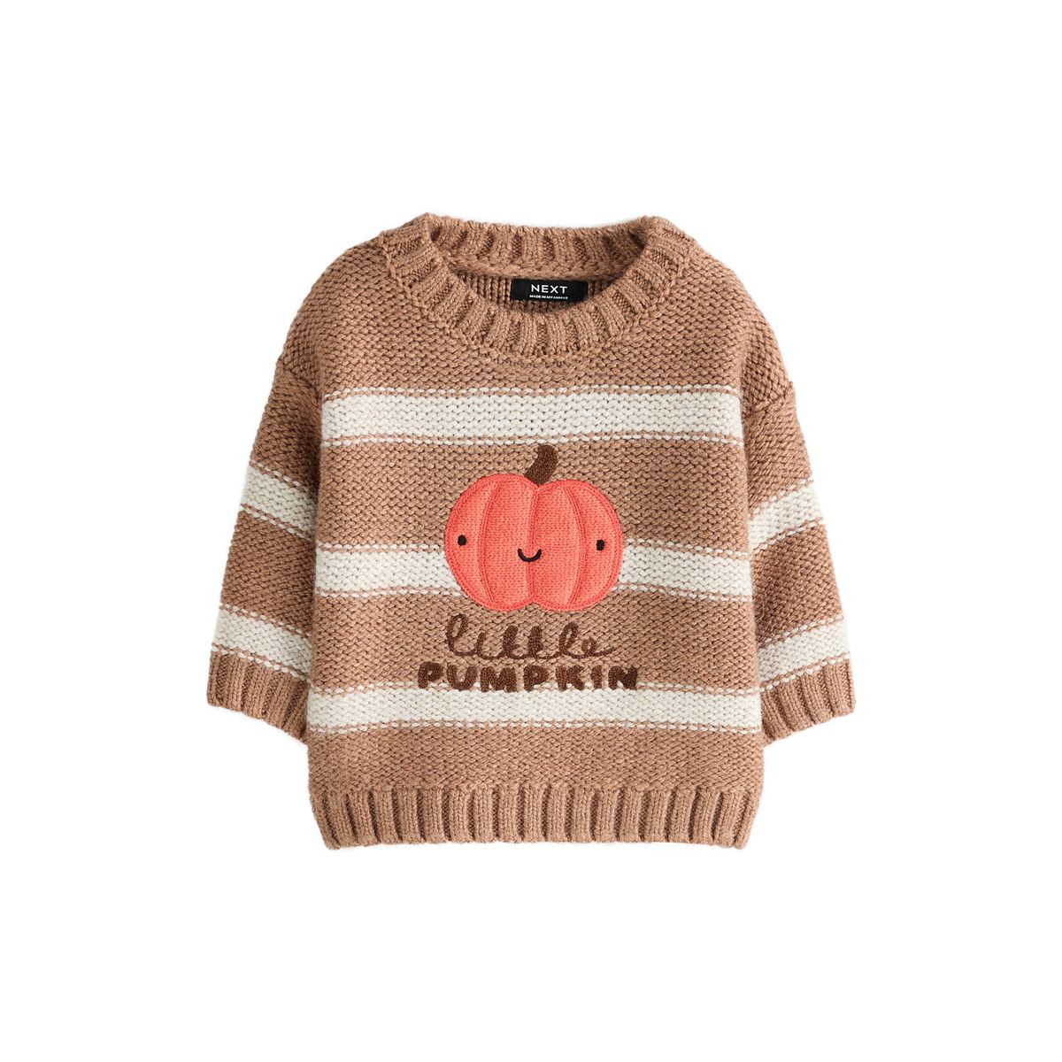 Pull ras du cou en maille halloween citrouille neutre, NEXT