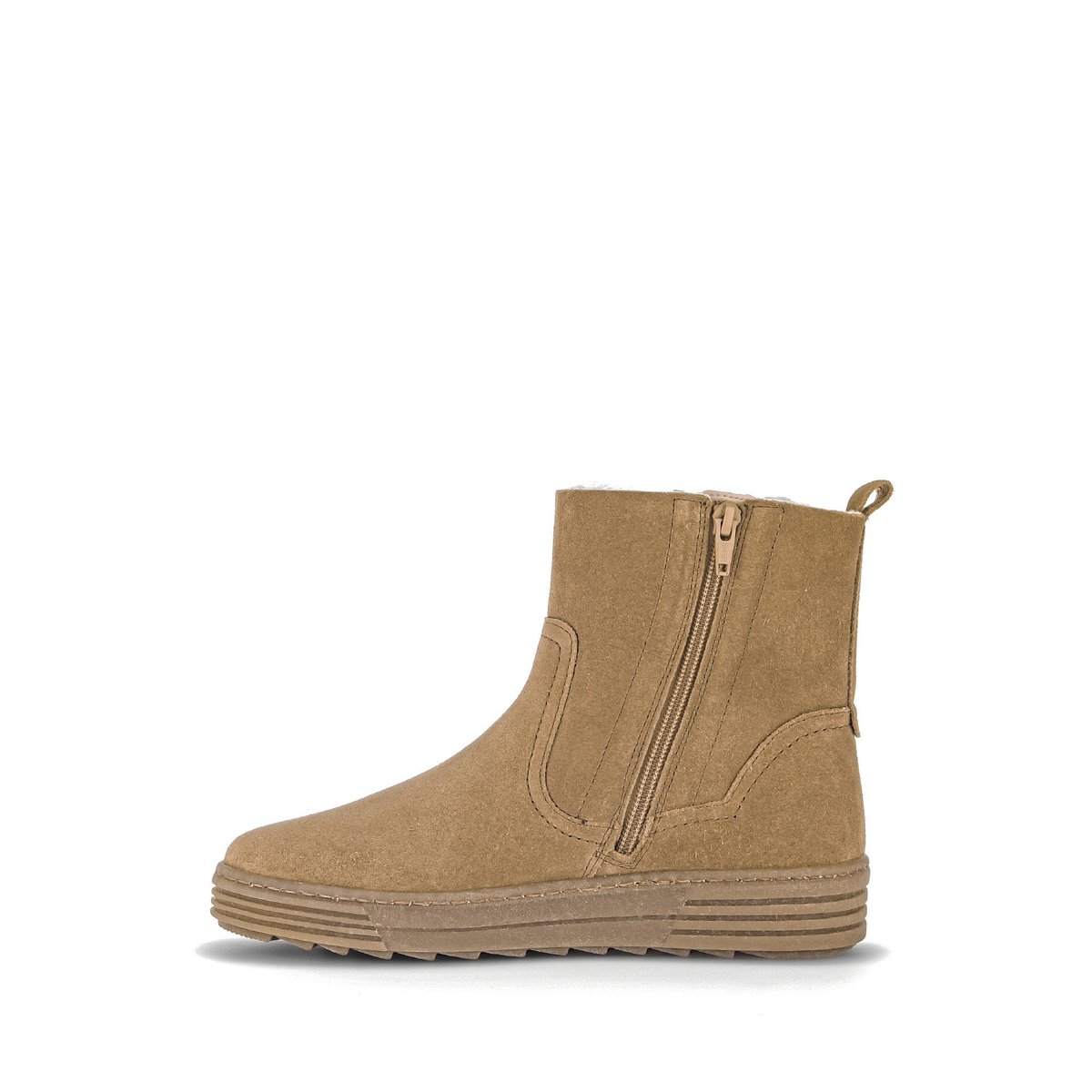 Bottines en velours à talon compensé cognac velours, GABOR