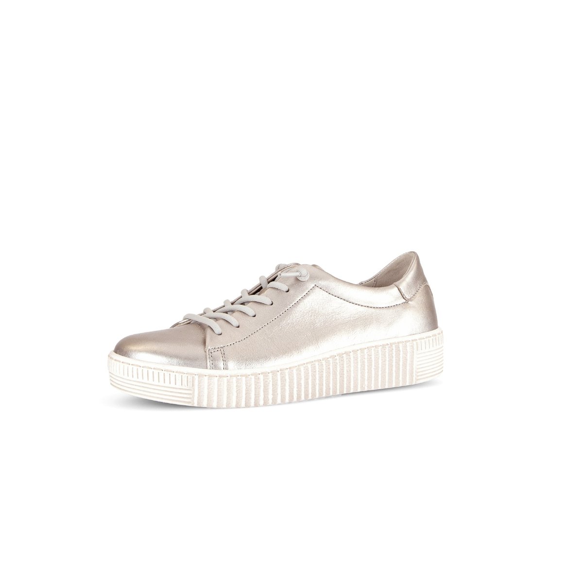 Baskets en cuir lisse à talon compensé poudré, GABOR