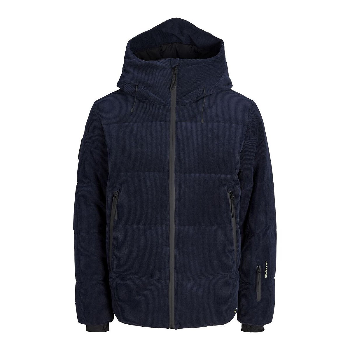 Doudoune à capuche, en velours, VERBIER bleu foncé, JACK & JONES