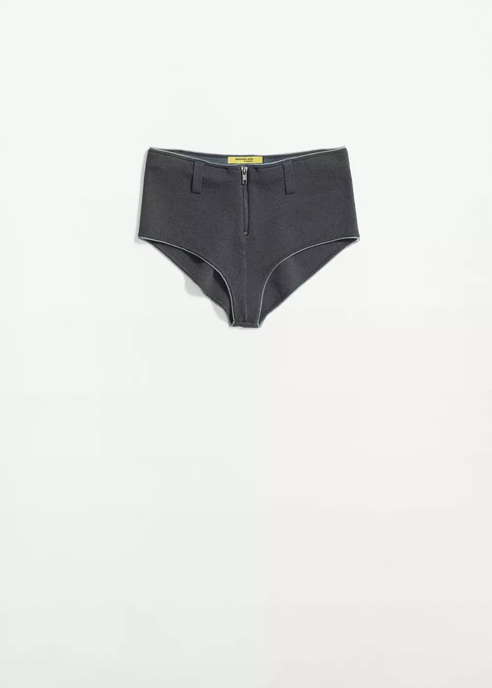 Mini-short en maille avec finitions contrastantes bleu foncé, MANGO