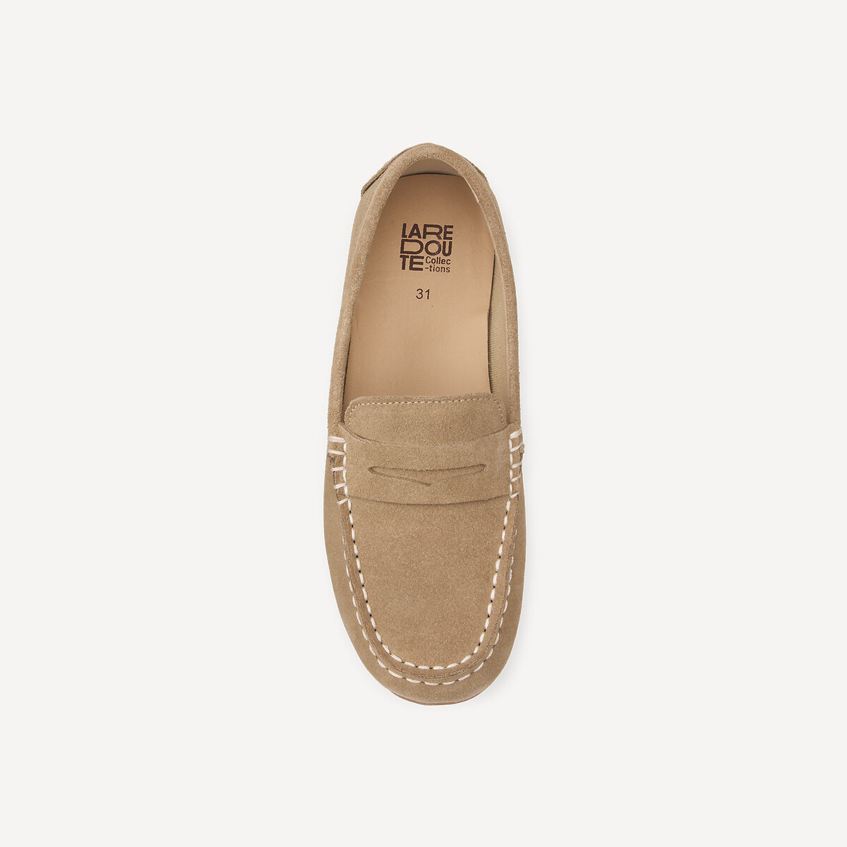Mocassins en cuir suedé beige, LA REDOUTE COLLECTIONS