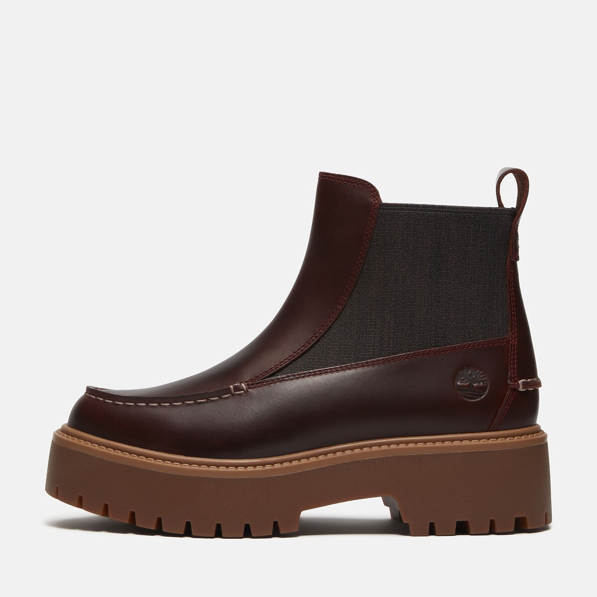 Bottines compensées, en cuir, STONE STREET MID CHELSEA bordeaux, TIMBERLAND