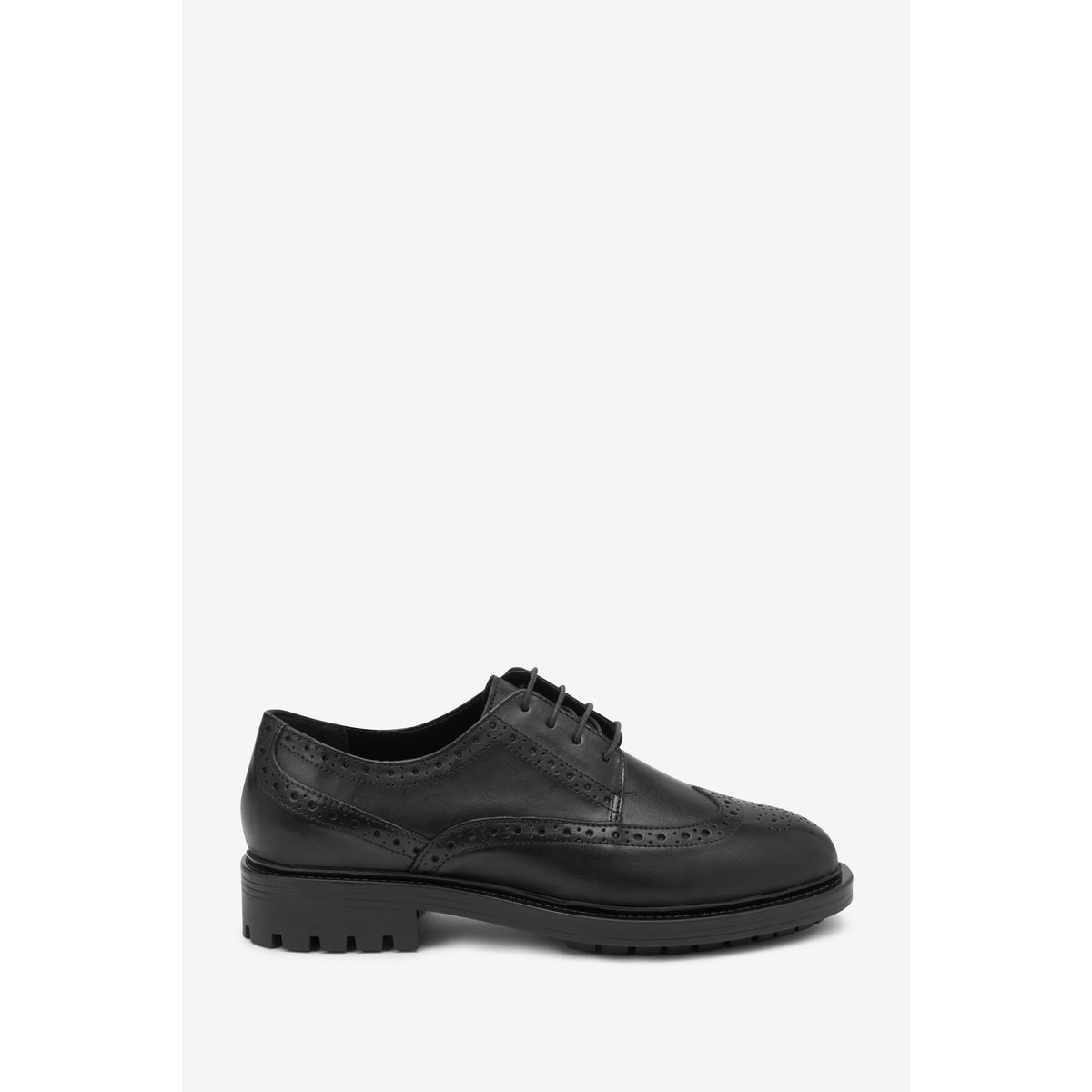 Chaussures Richelieu En Cuir À Lacets noir, NEXT