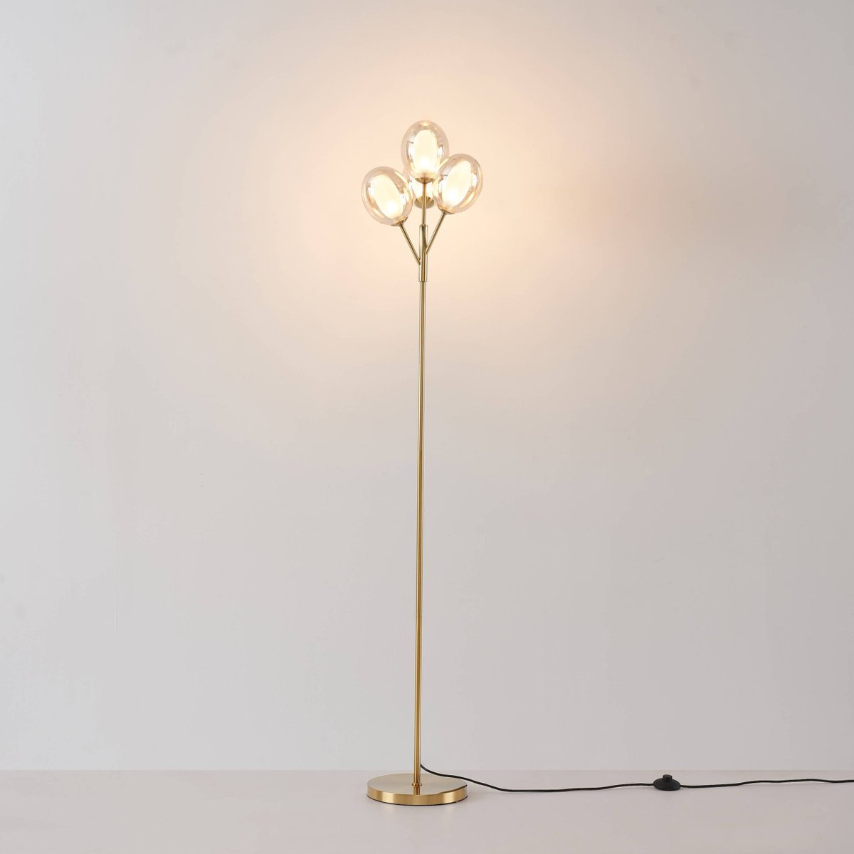 Lampadaire bouquet lumineux chic - SERYN laiton et ambré, KOSILUM