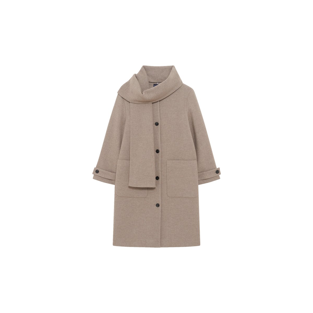 Manteau mi-long en laine GENTIANI taupe, CAROLL