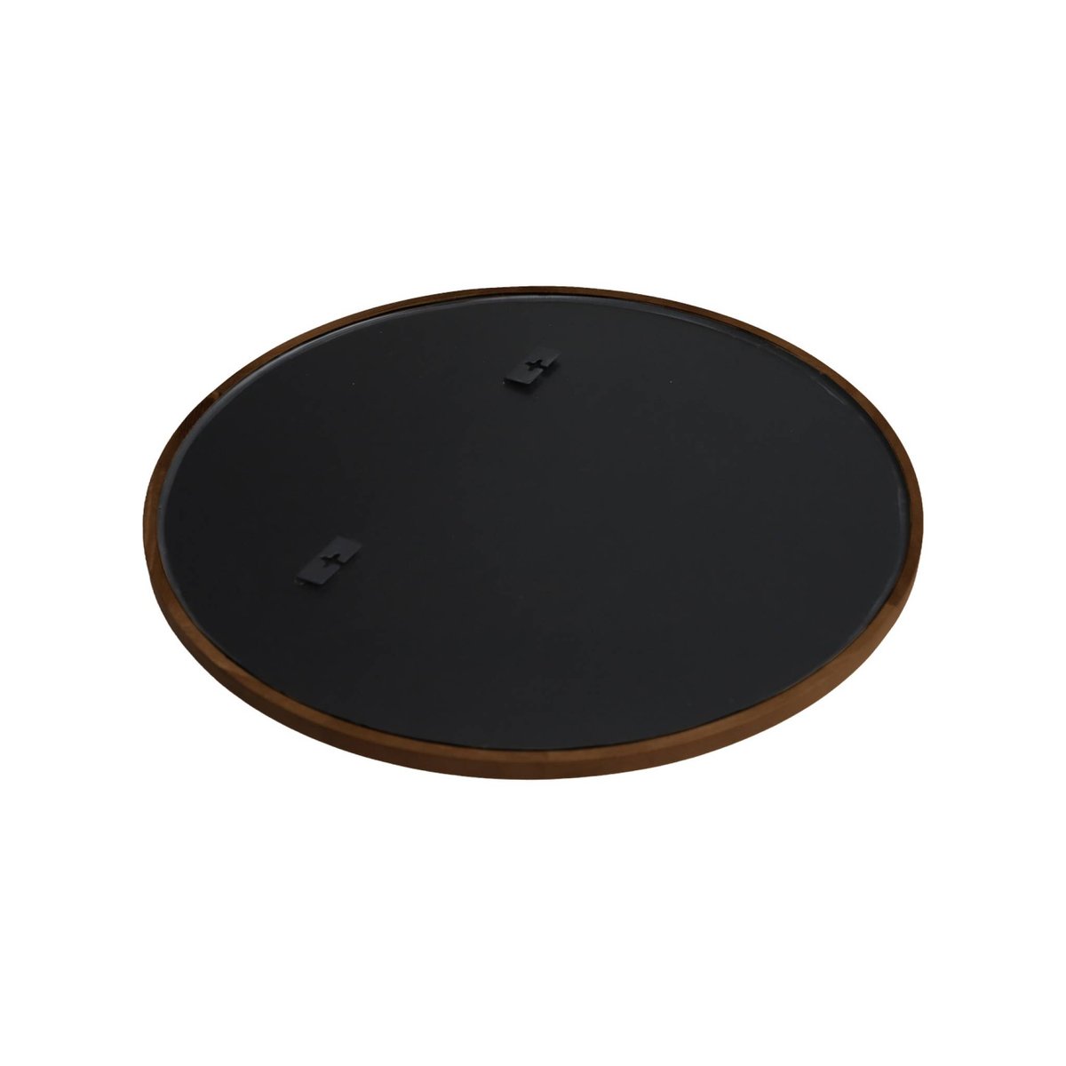 Miroir rond bois d'hévéa Ø60cm IVY noyer, SWEEEK