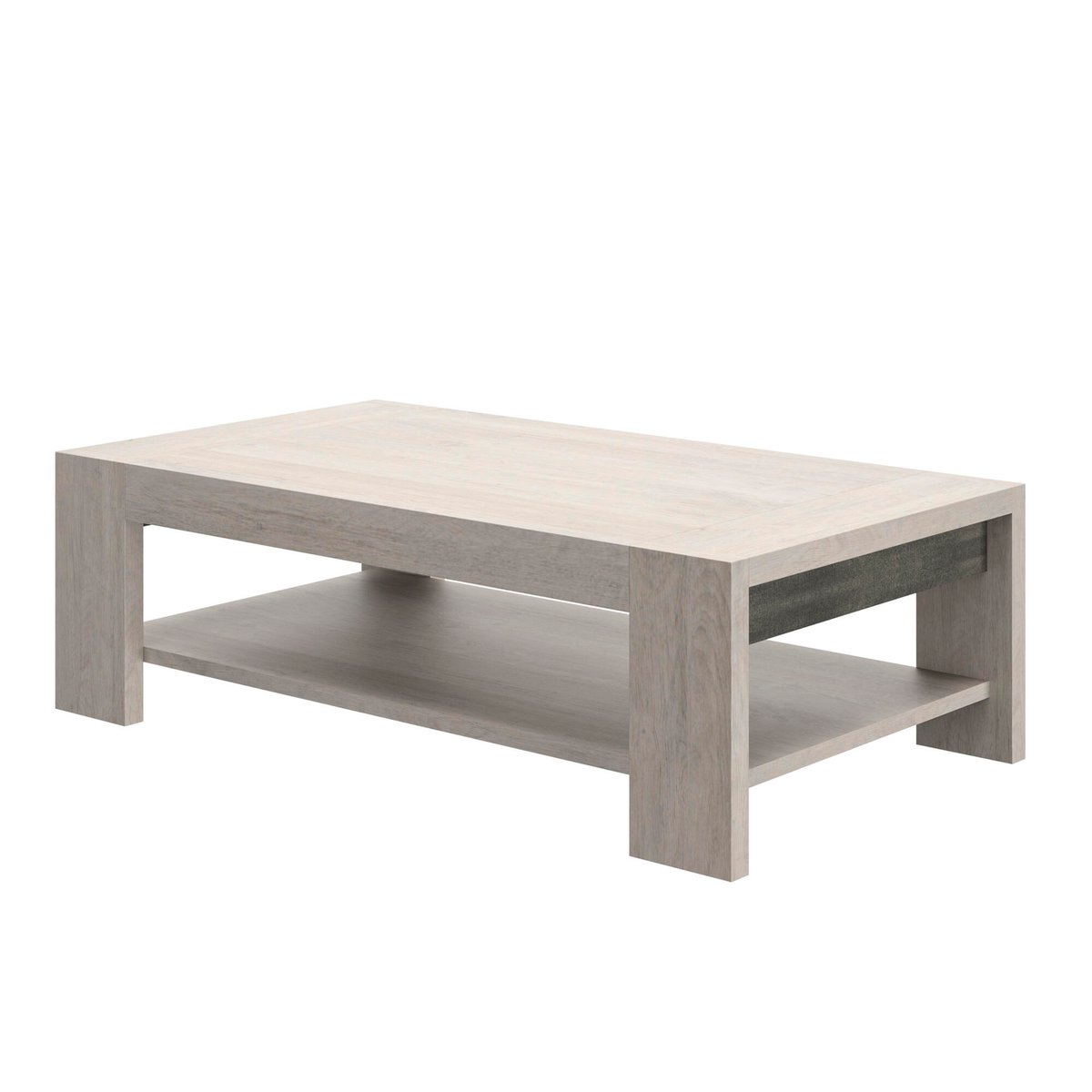 Table basse rectangulaire double plateau gris, GAMI