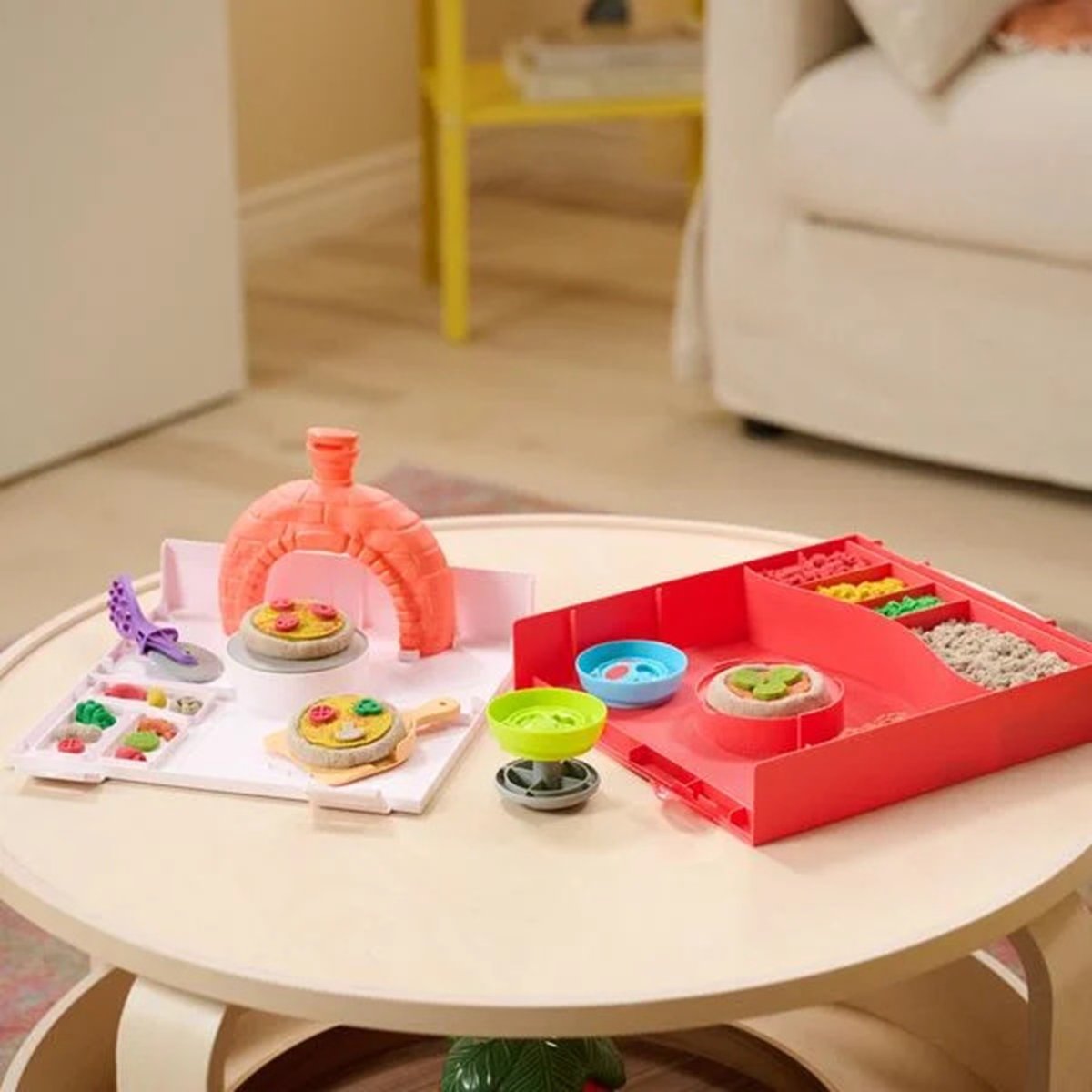 Kinetic Sand - Sable magique - Atelier à pizza magique multicolore, SPIN MASTER