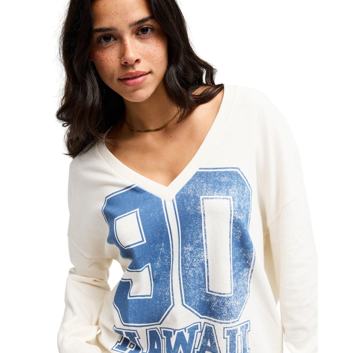 T-shirt oversize à manches longues SPORT IS DEEP. blanc coconut milk, ROXY