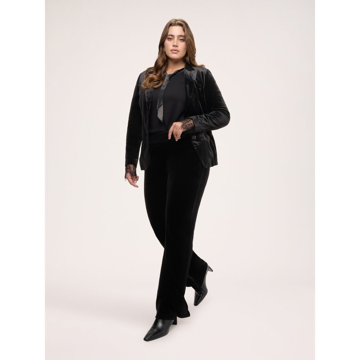 Pantalon évasé noir, FIORELLA RUBINO