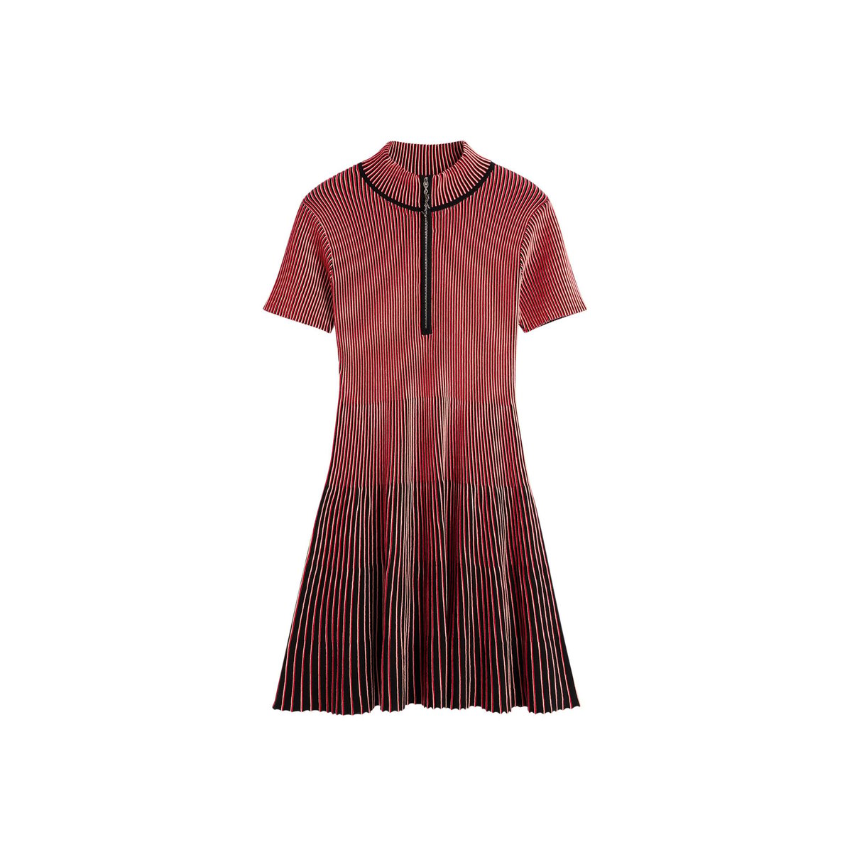 Robe courte en maille irisée rouge, DESIGUAL
