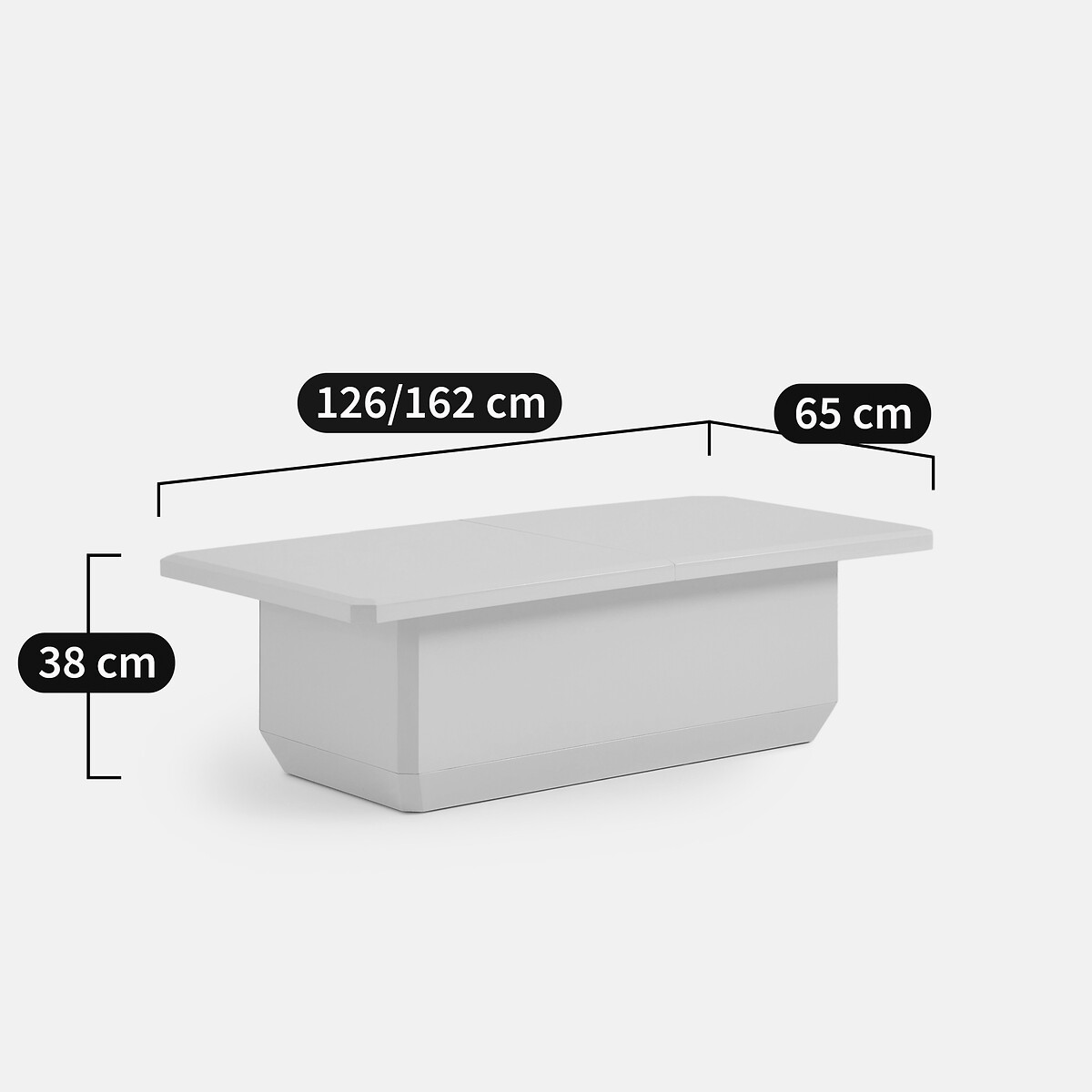 Mesa de centro tipo bar con espacio de almacenamiento, lacada con acabado brillante, ANGILA beige , LA REDOUTE INTERIEURS
