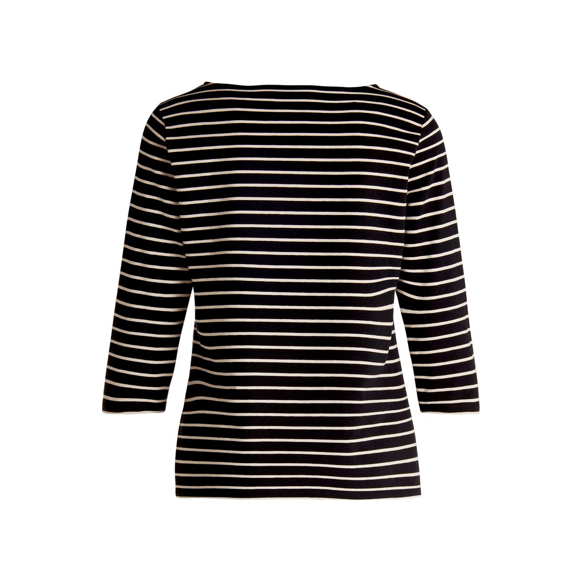 T-shirt à rainures à encolure bateau black/camel, BETTY BARCLAY