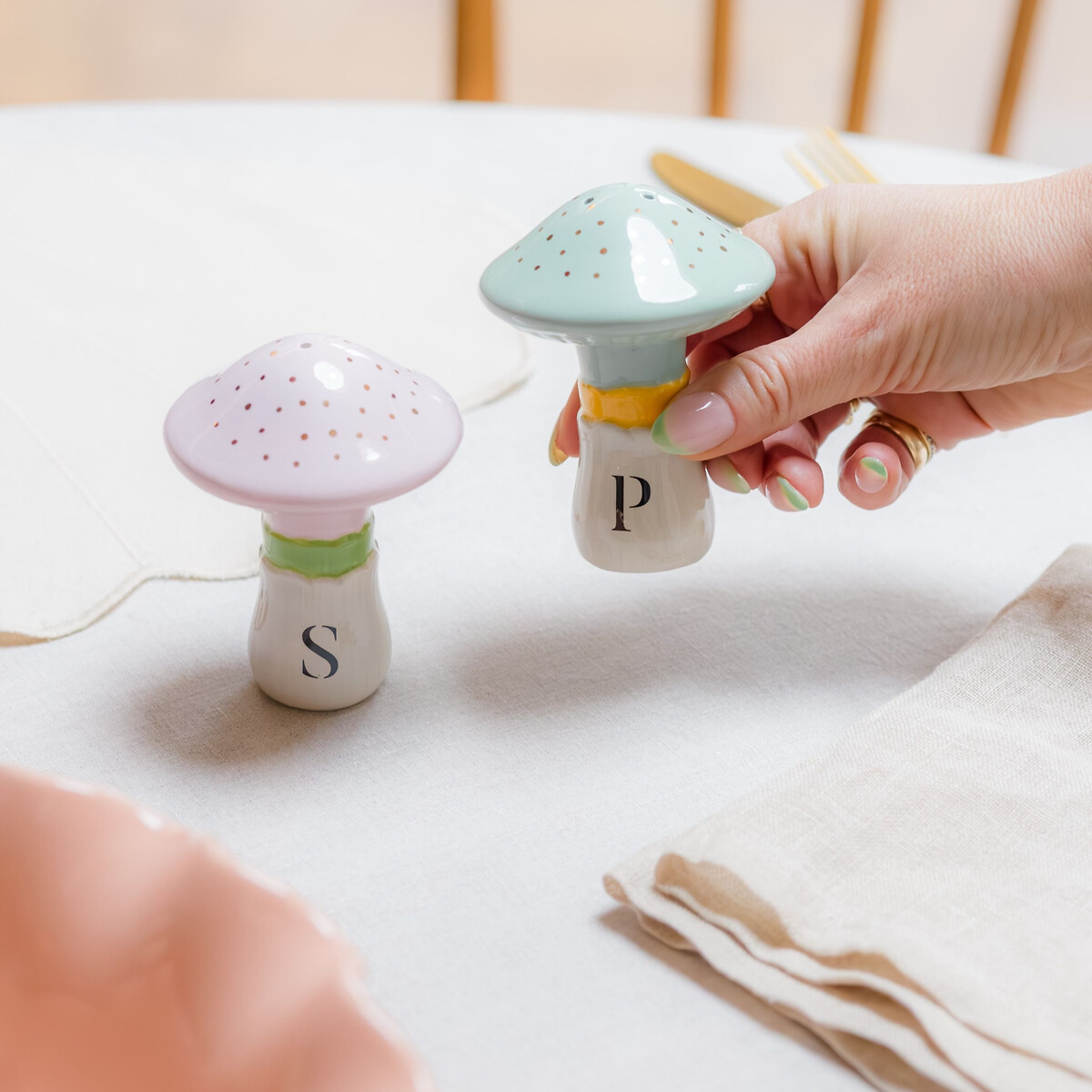 Mushroom Salt & Pepper Shakers multi-coloured, YVONNE ELLEN
