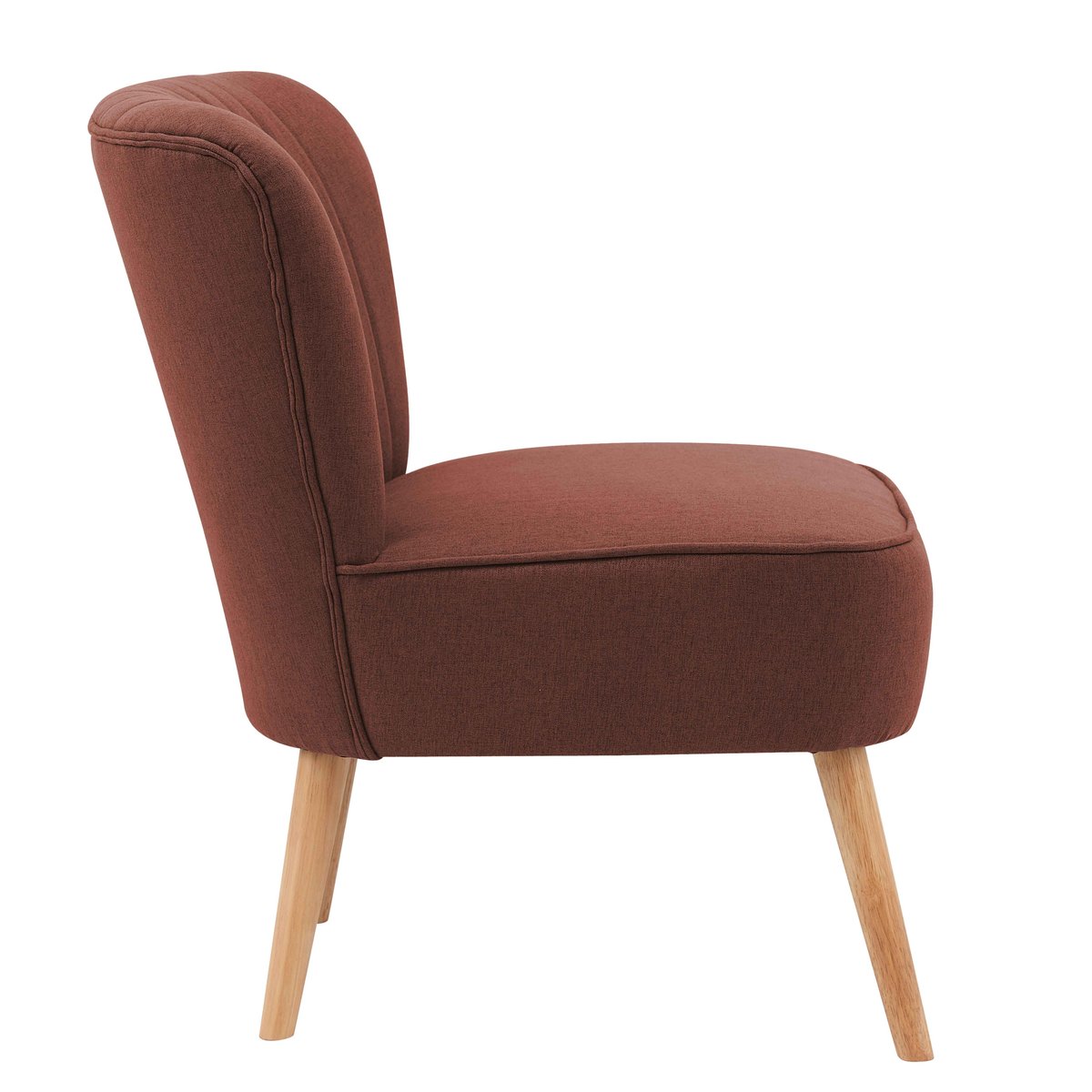 Lot de 2 fauteuils crapaud en tissu, MADISON bordeaux, OVIALA