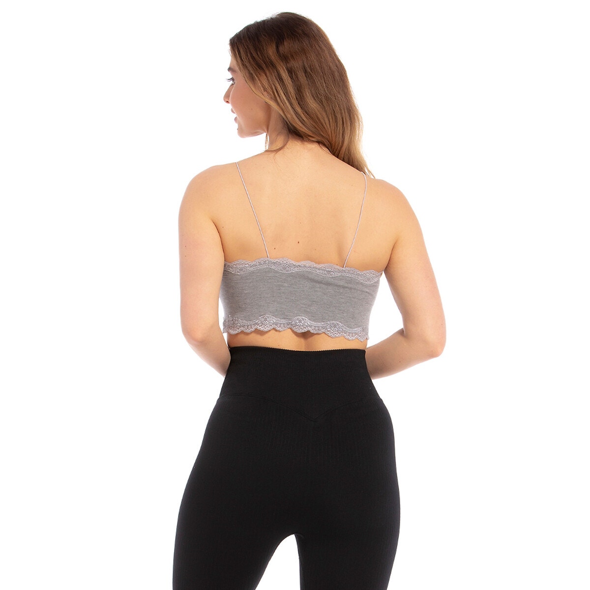 Brassière crop top Cozy gris chiné, MAGIC BODYFASHION