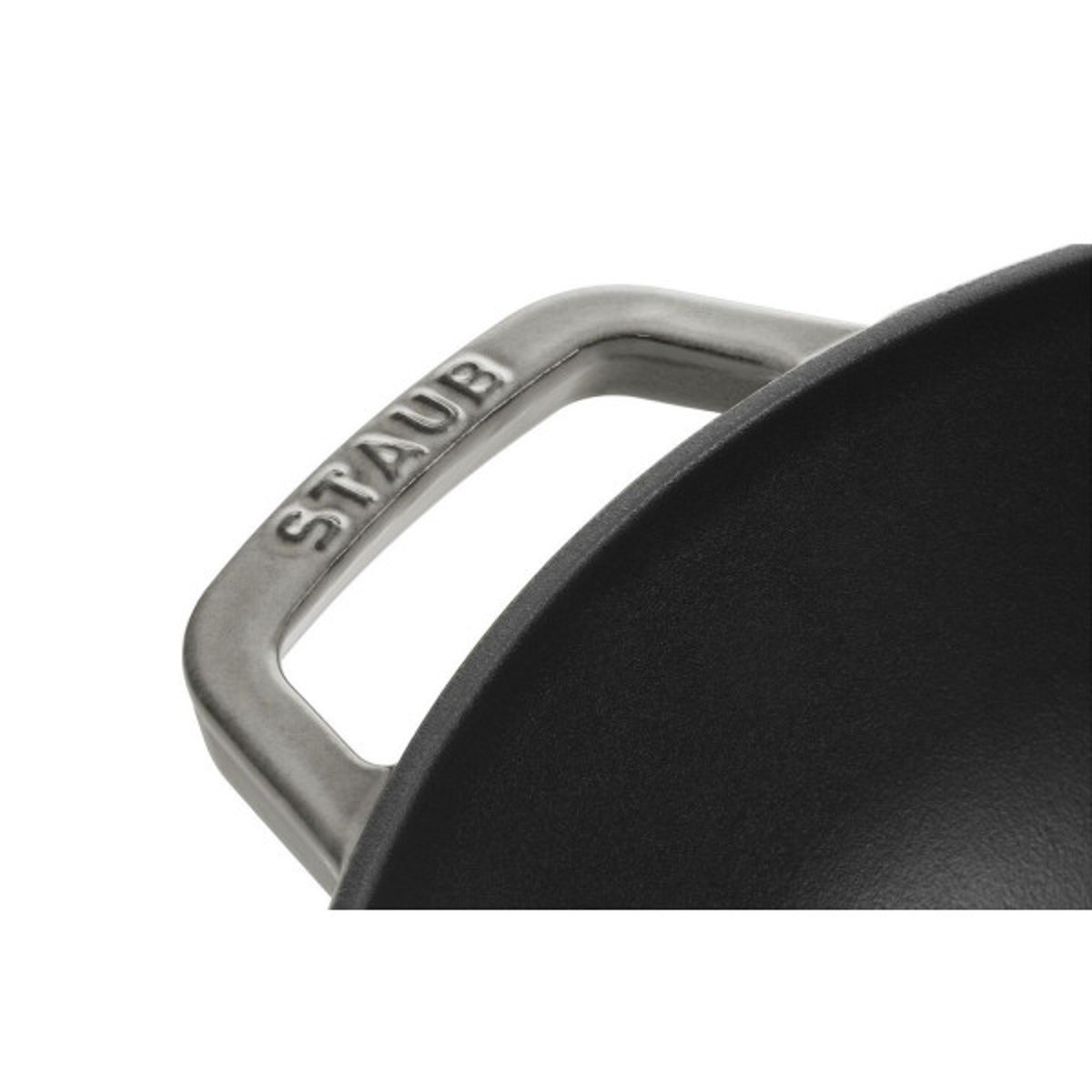 Wok en fonte 30cm avec couvercle en verre et grille gris graphite, STAUB