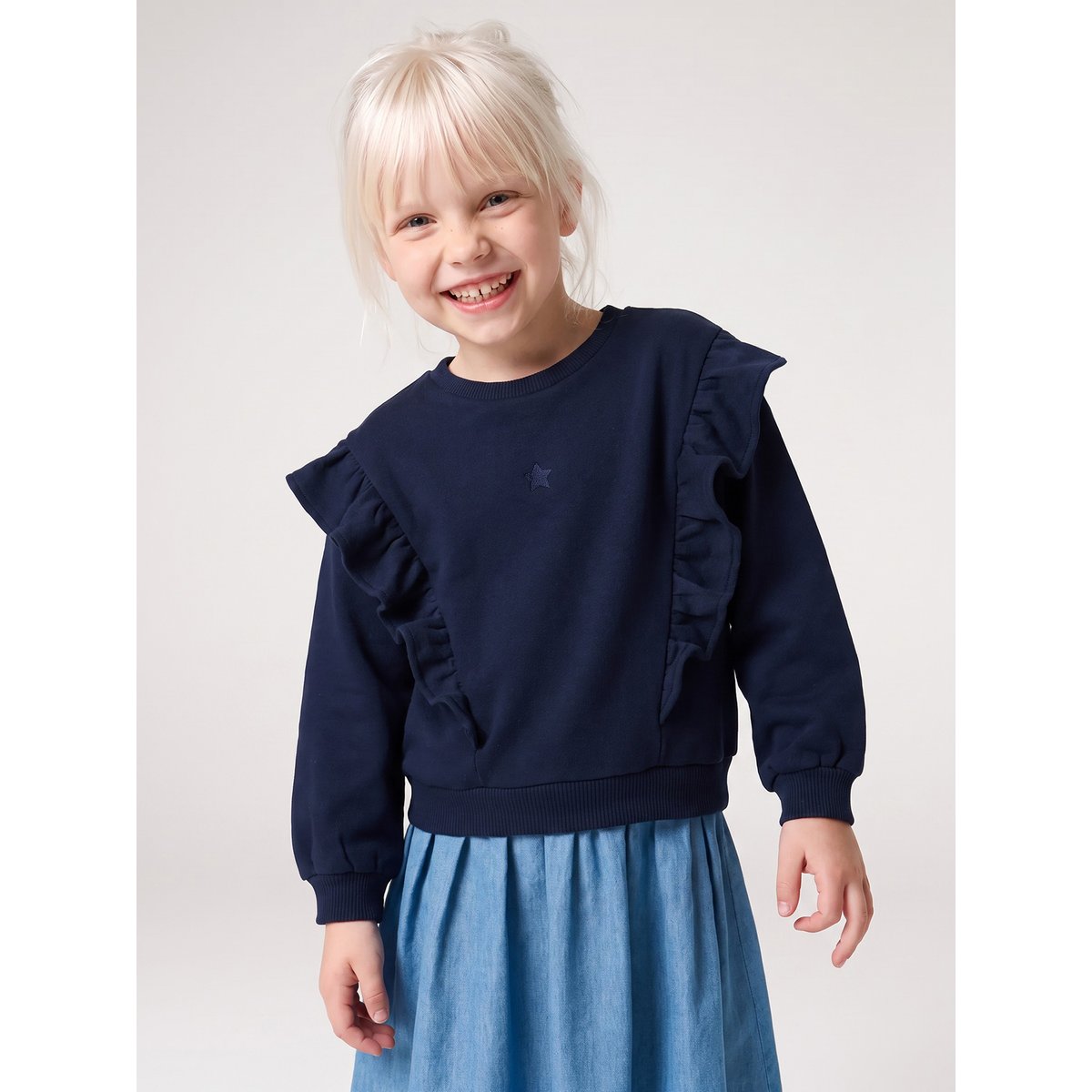Robe manches longues marine, VERTBAUDET