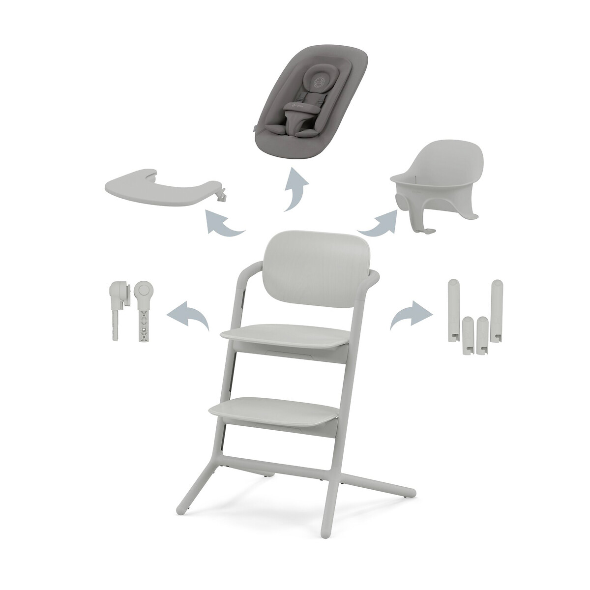 Chaise haute évolutive Lemo 4 en 1 gris, CYBEX