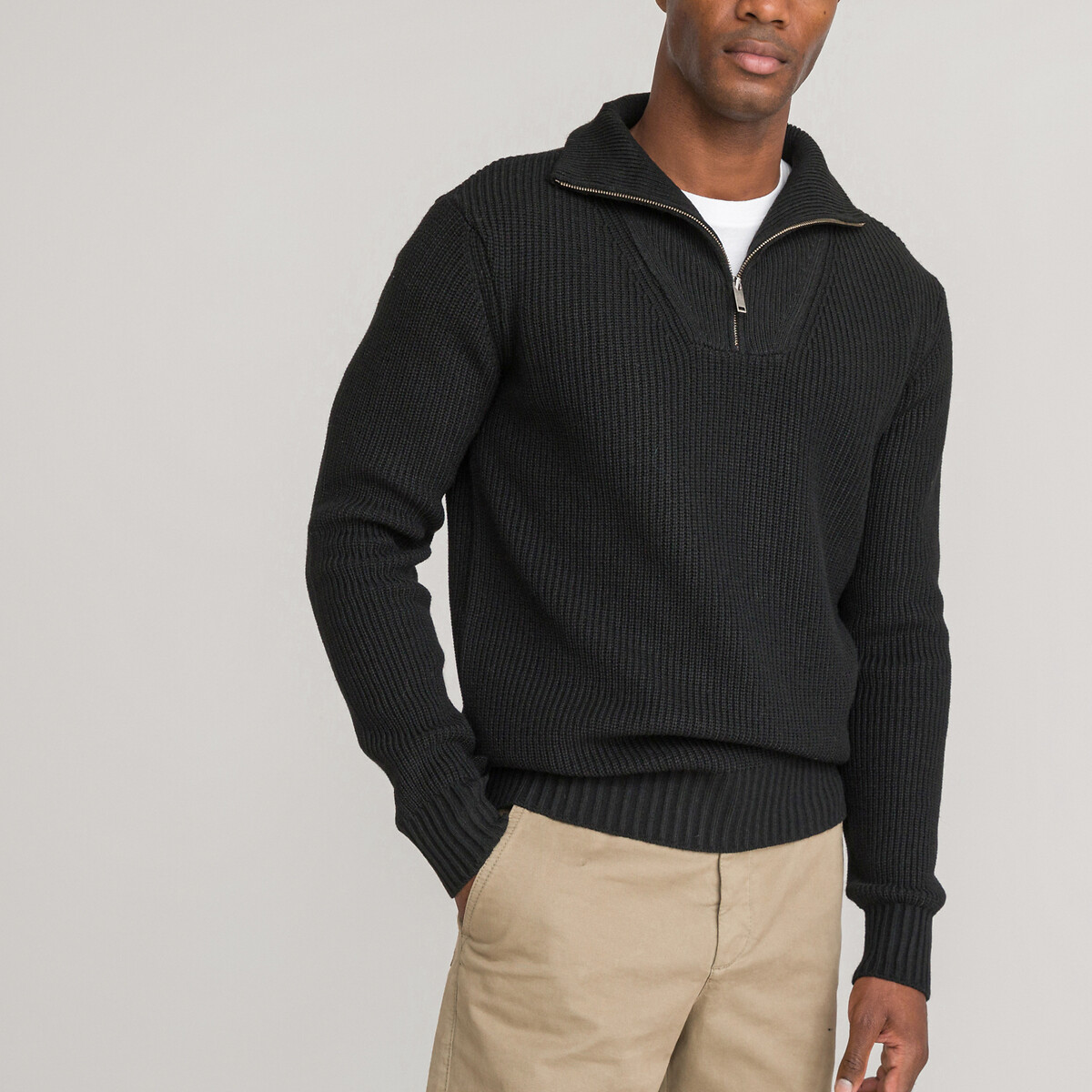 Pull col camionneur en maille chaude noir, LA REDOUTE COLLECTIONS