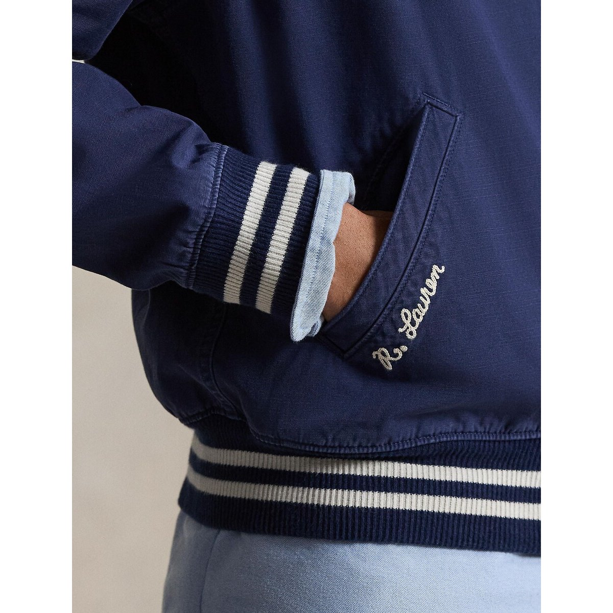 Veste d'athlétisme en toile brodée marine, POLO RALPH LAUREN
