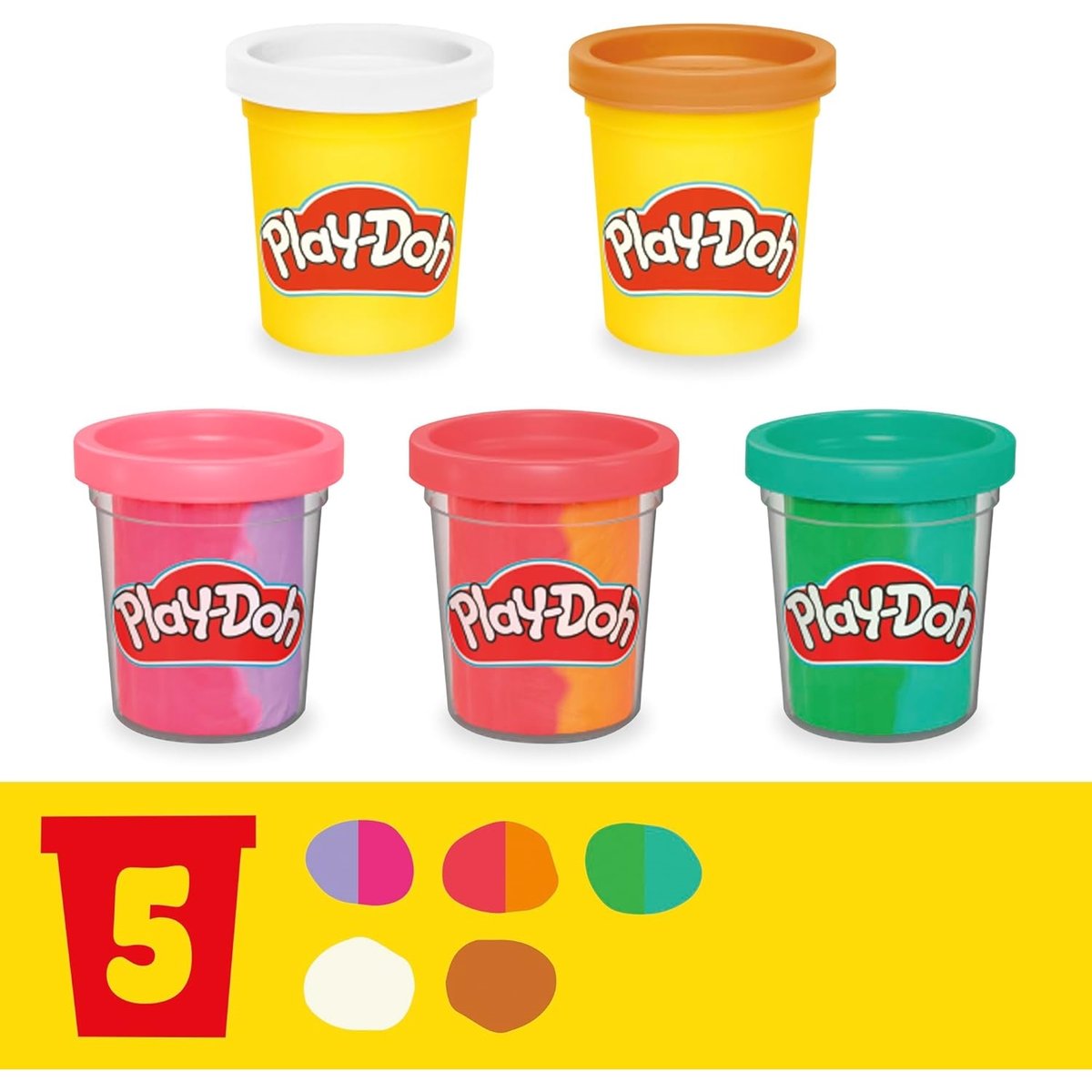 Play-Doh Coffret Mes Glaces Arc-en-Ciel avec pâte à modeler multicolore, HASBRO
