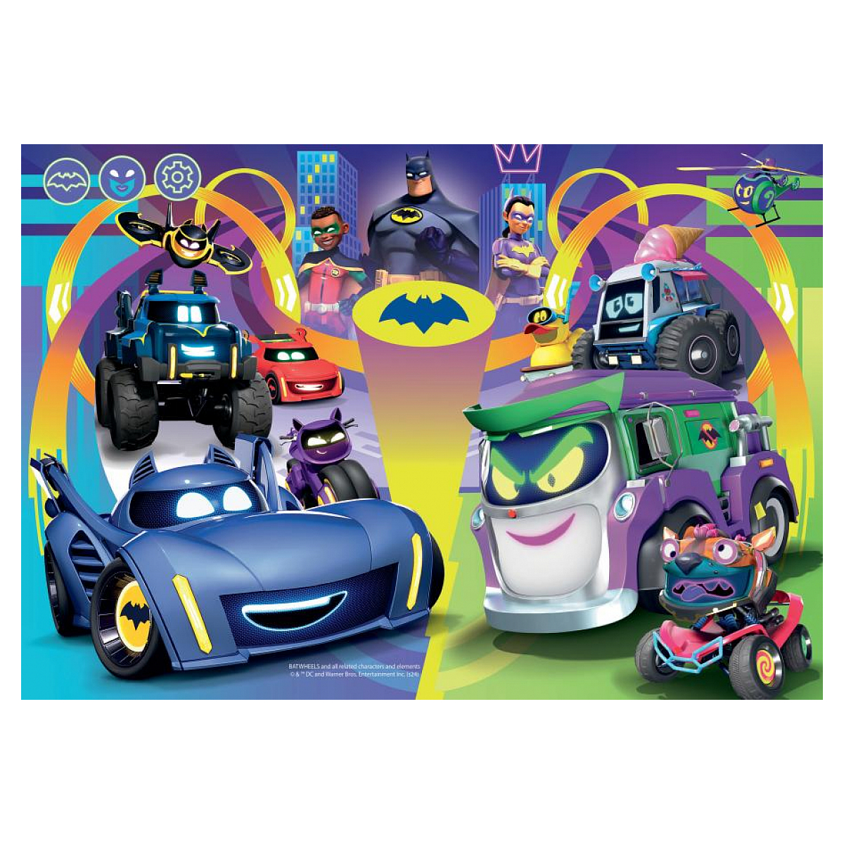 Puzzles 2x24 p - pret pour l'action / batwheels couleur unique, RAVENSBURGER