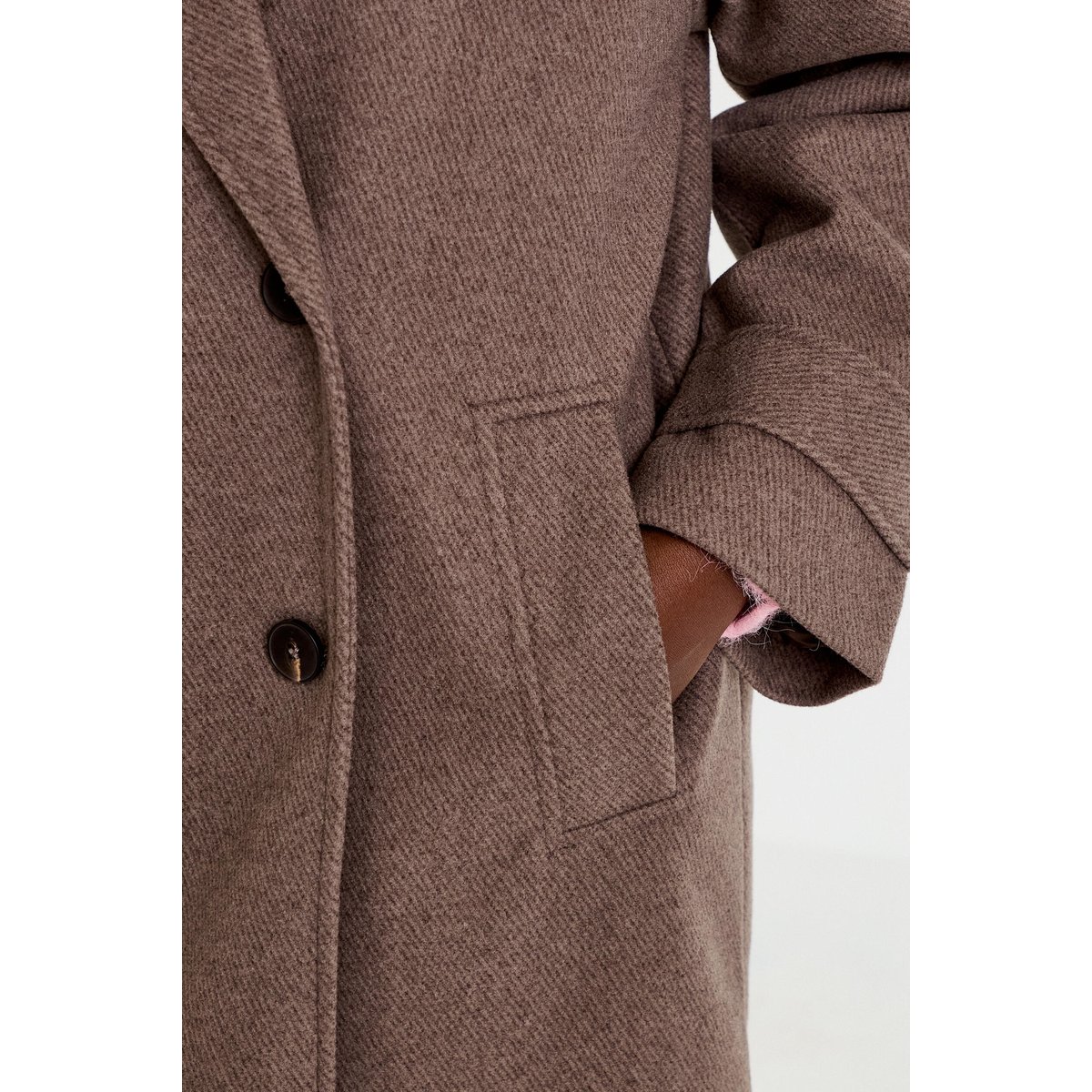 Manteau oversize manches longues taupe, CACHE CACHE