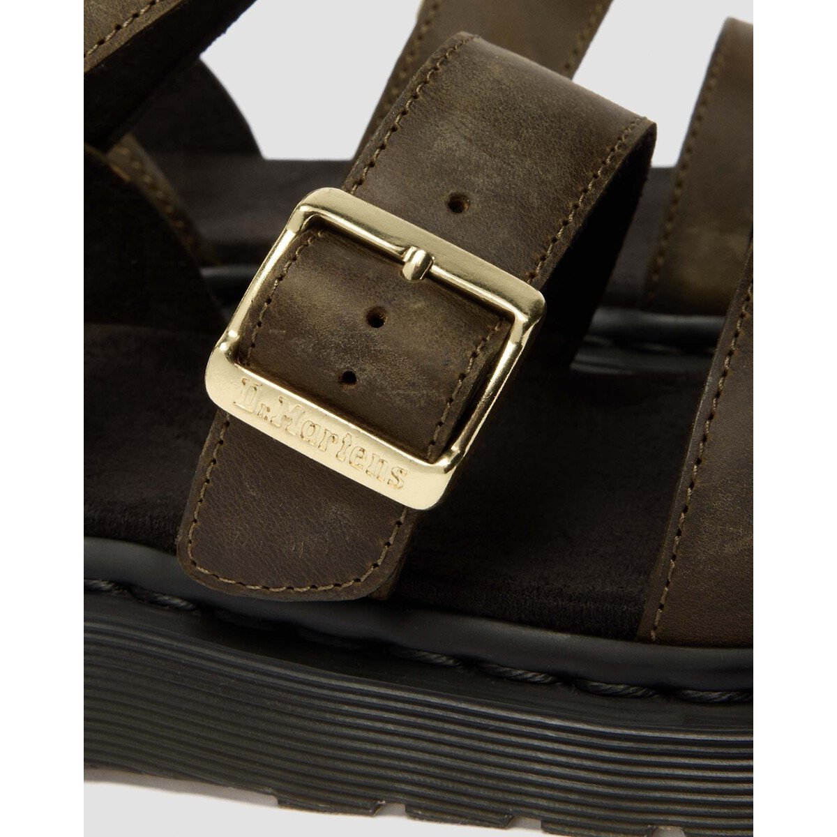 Sandales Gryphon en cuir Wyoming olive, DR. MARTENS