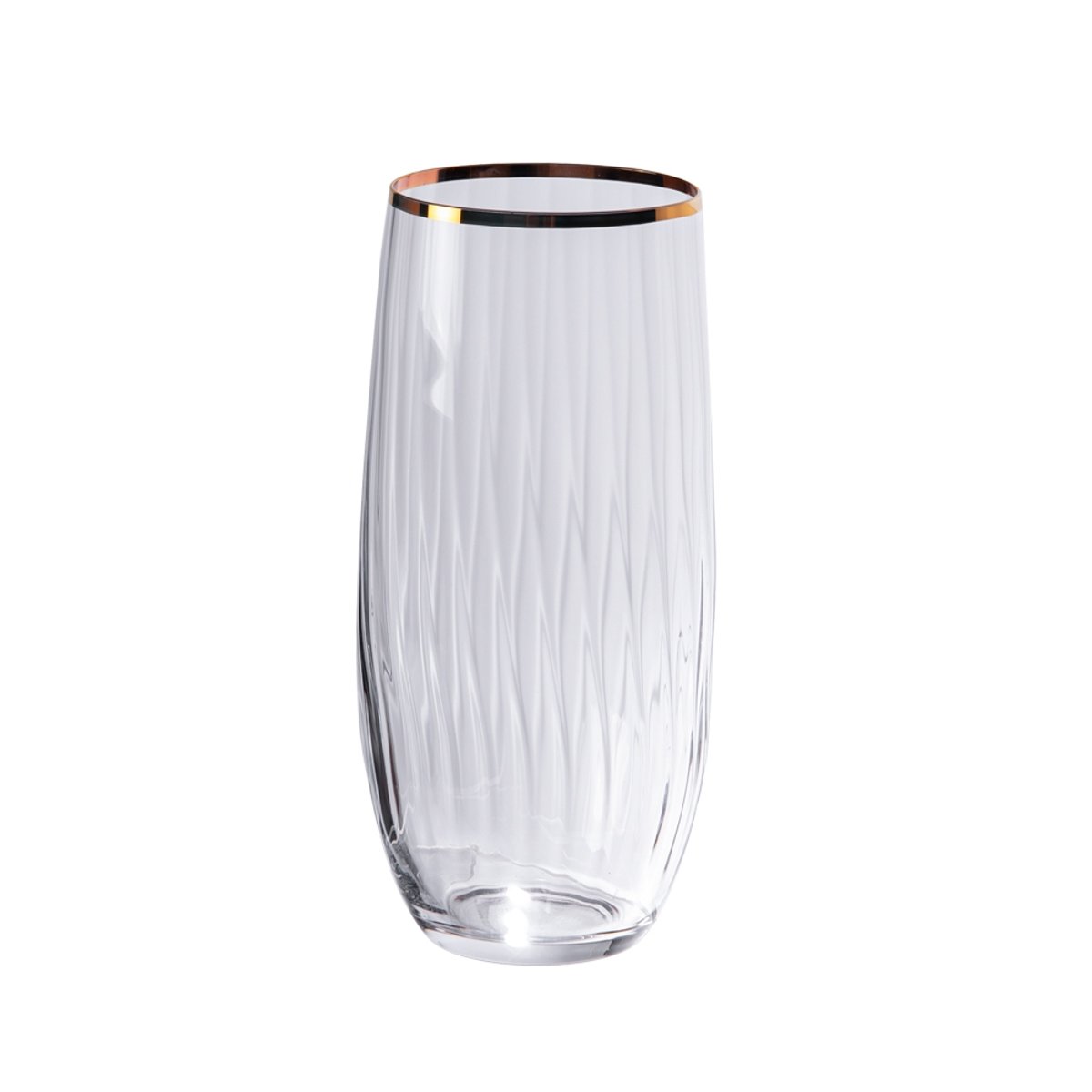 Boite de 6 gobelets hauts filet or 35 cl transparent / cristal, TABLE PASSION