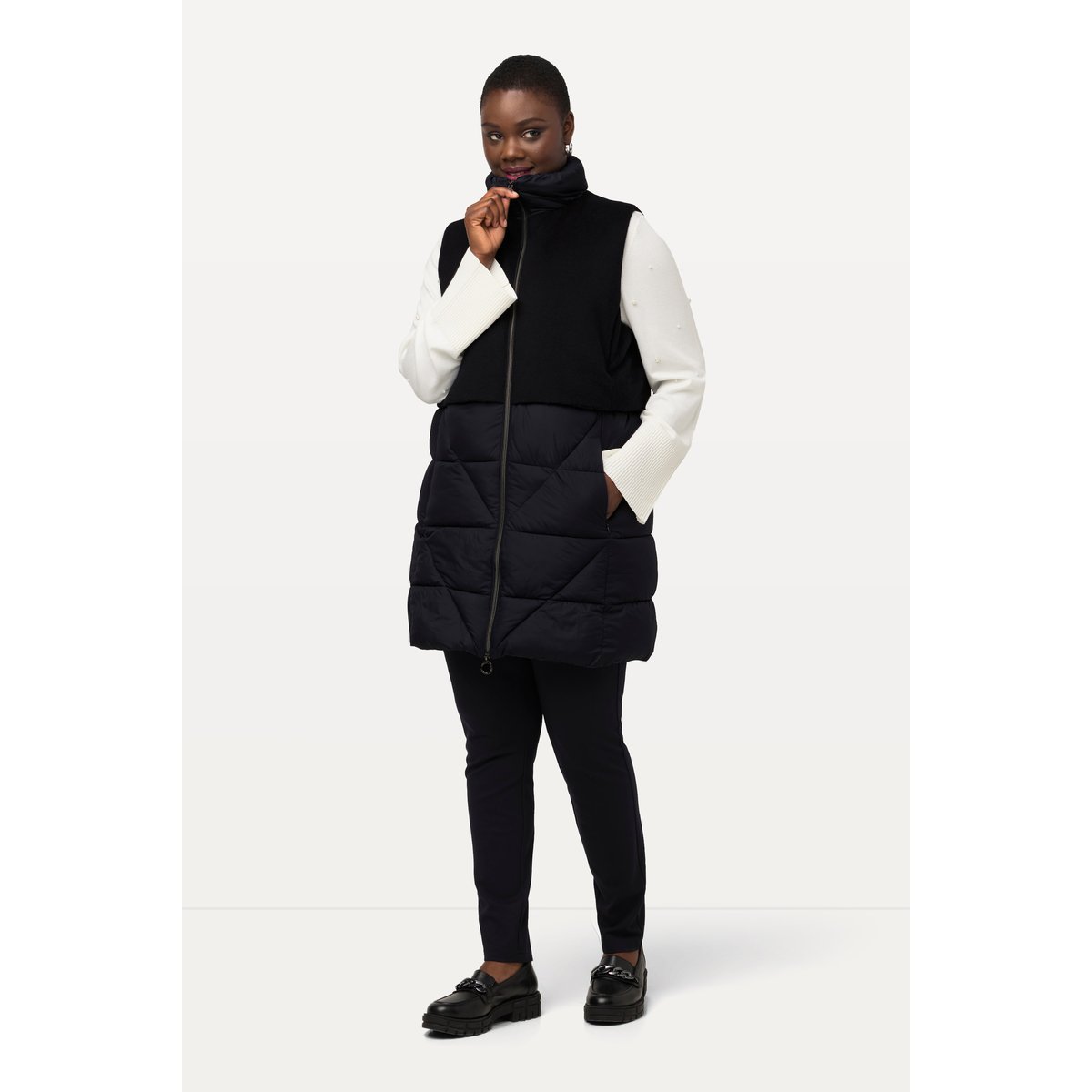 Veste matelassée sans manches, lainage marine, ULLA POPKEN