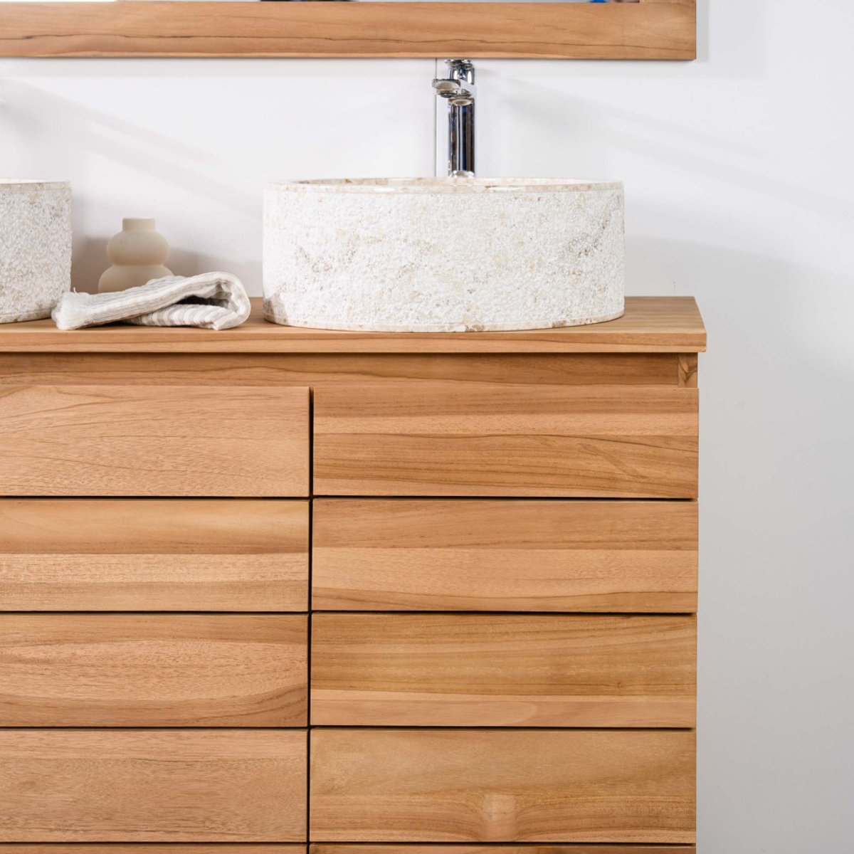 Meuble sous vasque en teck Ananta 120cm naturel, WANDA COLLECTION