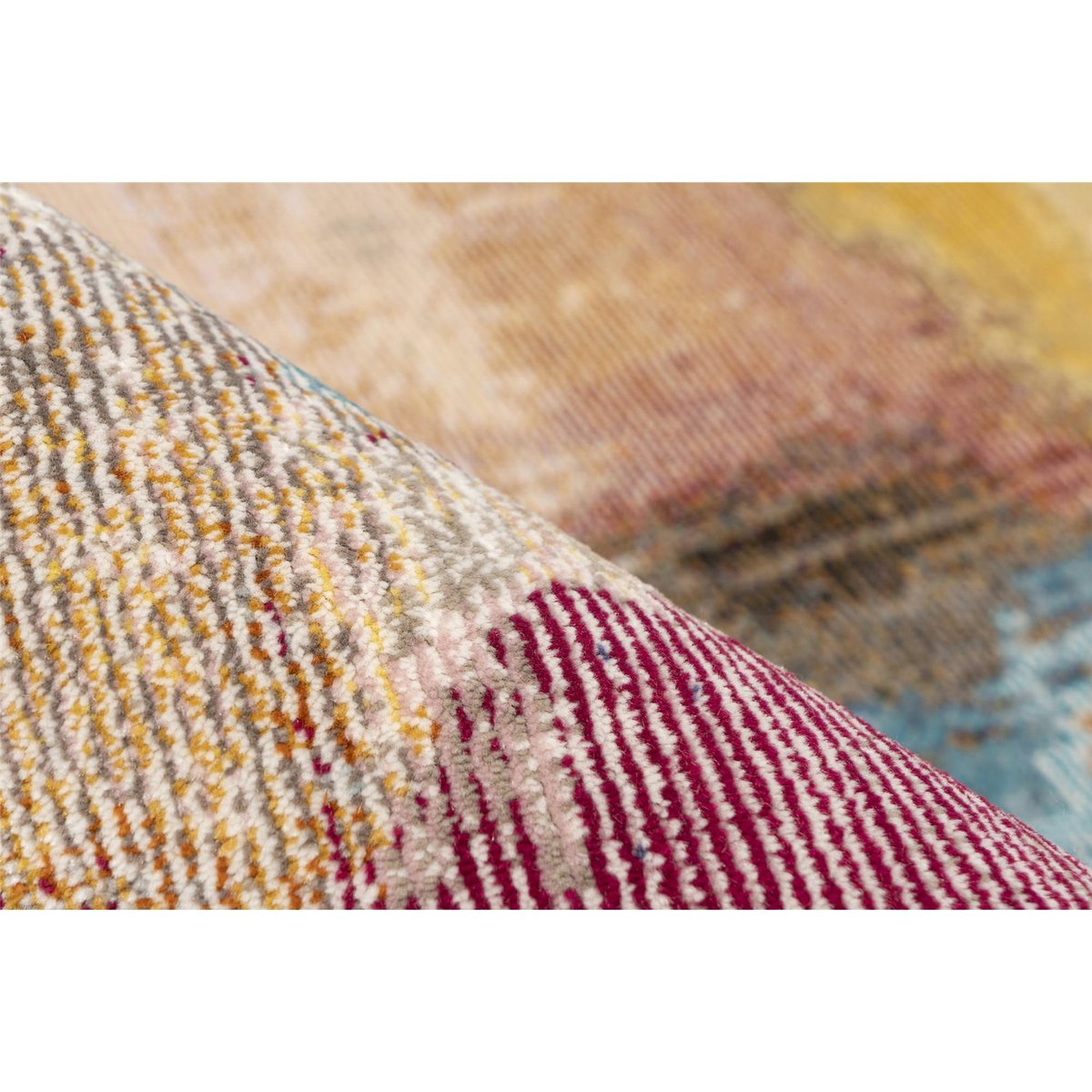 Tapis rectangulaire, Blazing star multicolore bleu ocre et prune, ARTE ESPINA