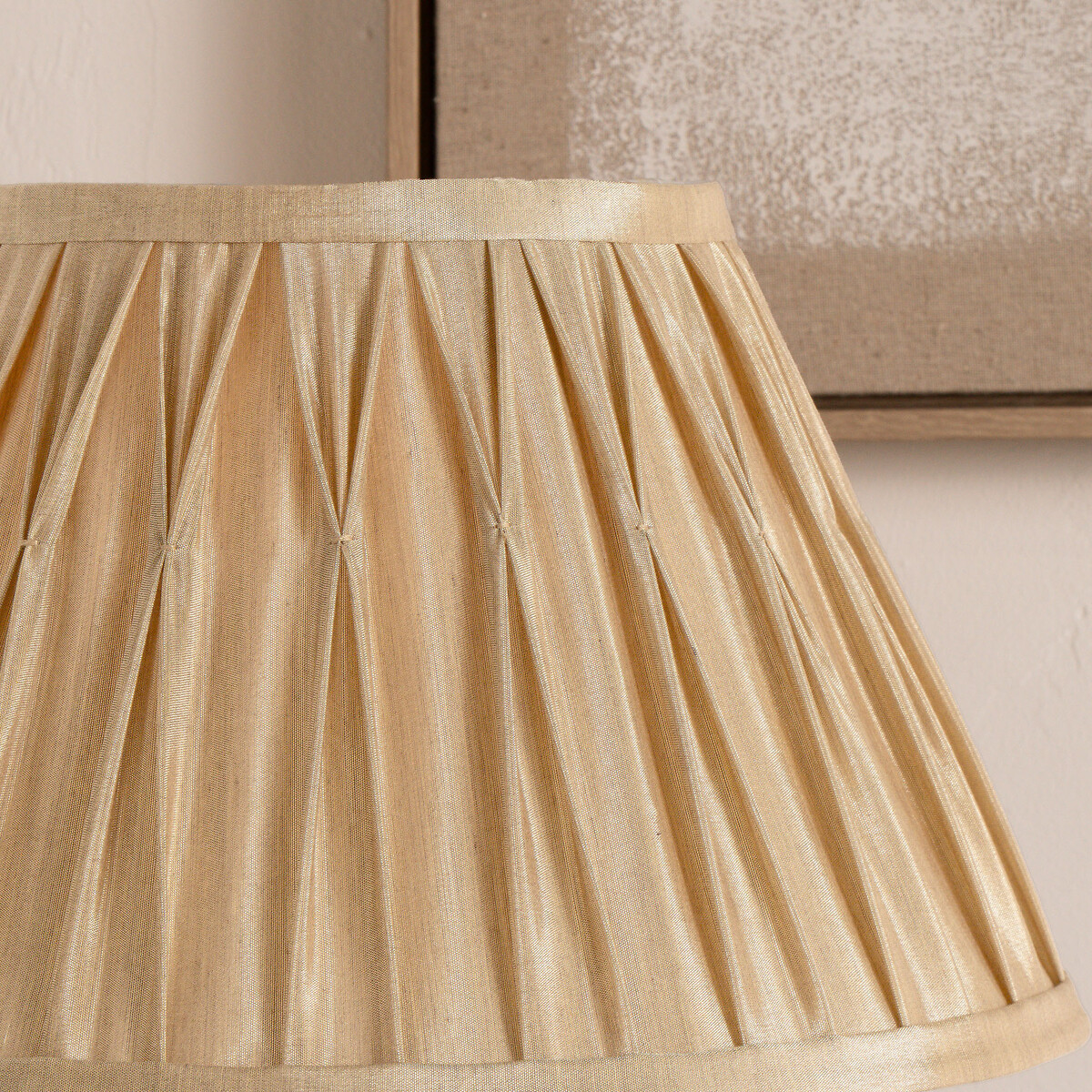 30cm Galle Silk-Mix Pinch Pleat Tapered Shade gold-coloured, SO'HOME