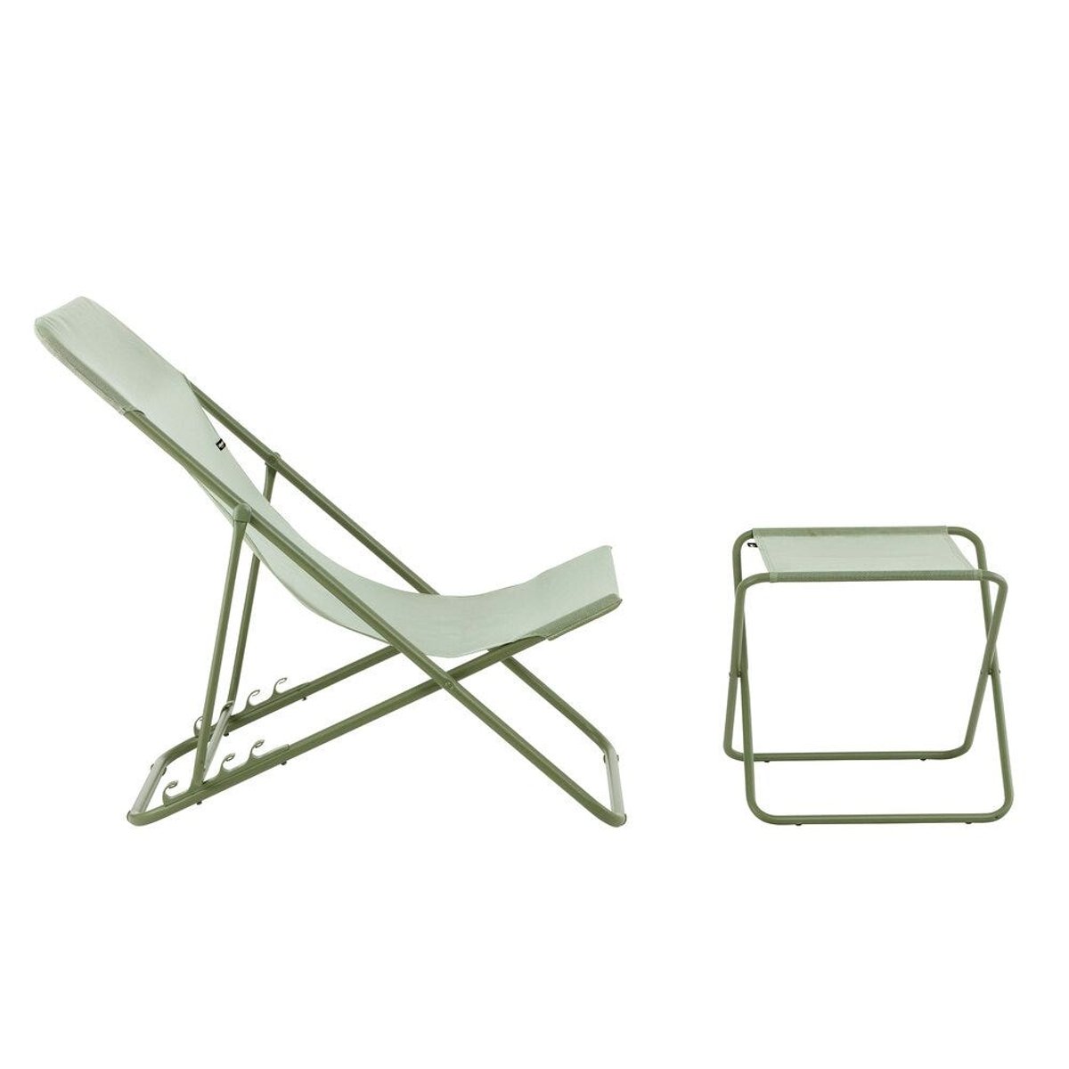 Ensemble transat et repose-jambes - MAXI TRANSAT vert moss-moss, LAFUMA MOBILIER