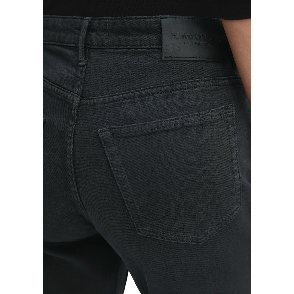 Jeans modèle Mala, coupe slim et longueur courte en coton bio extensible gris, MARC O'POLO
