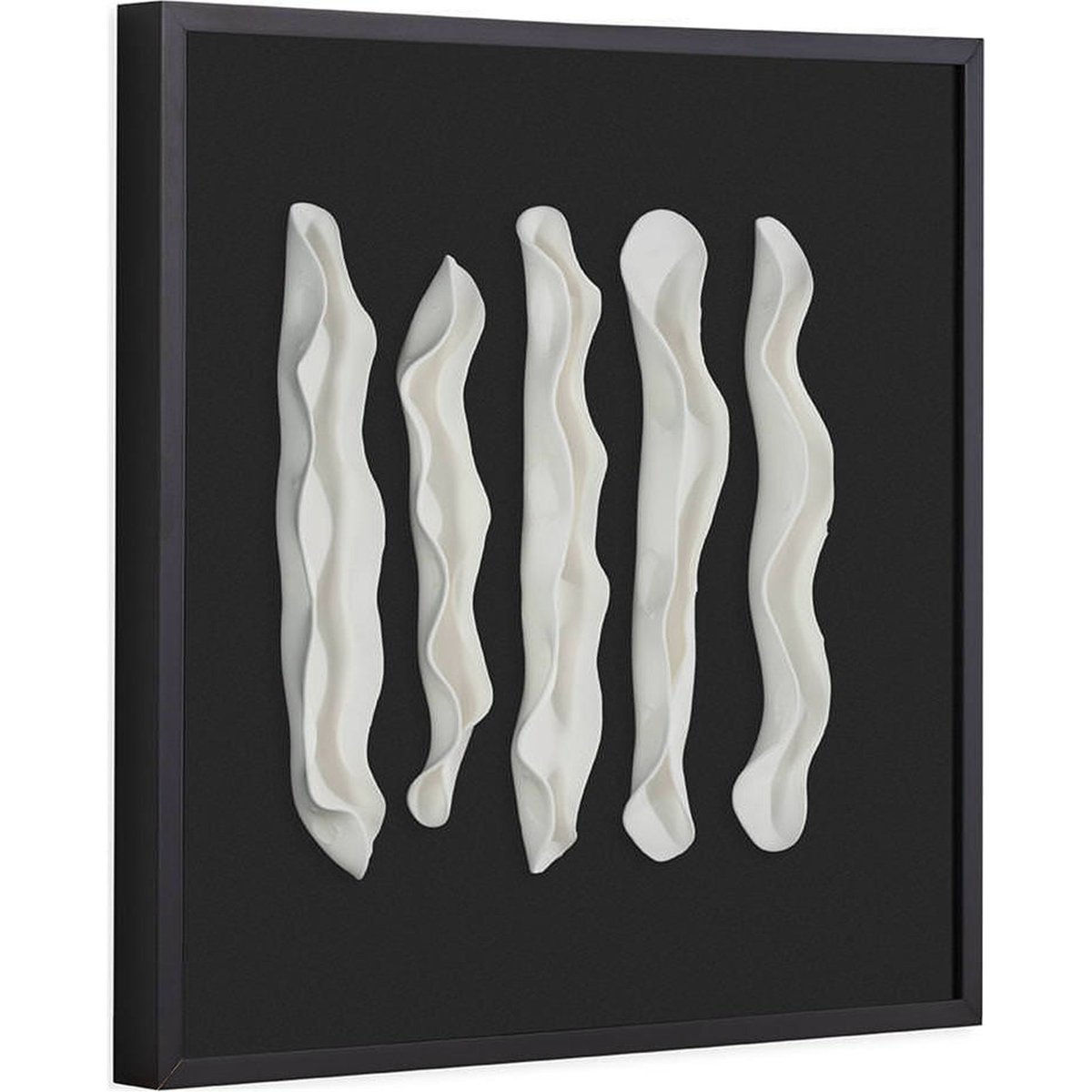 Tableau mural en relief, Bois et argile noir et blanc, RECOLLECTION