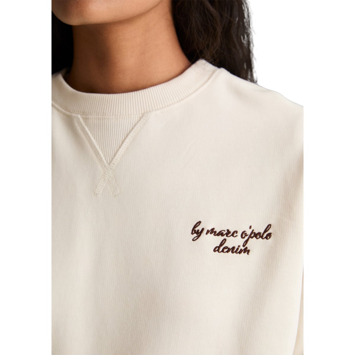 Sweat-shirt ample en coton bio tout doux blanc, MARC O’POLO DENIM