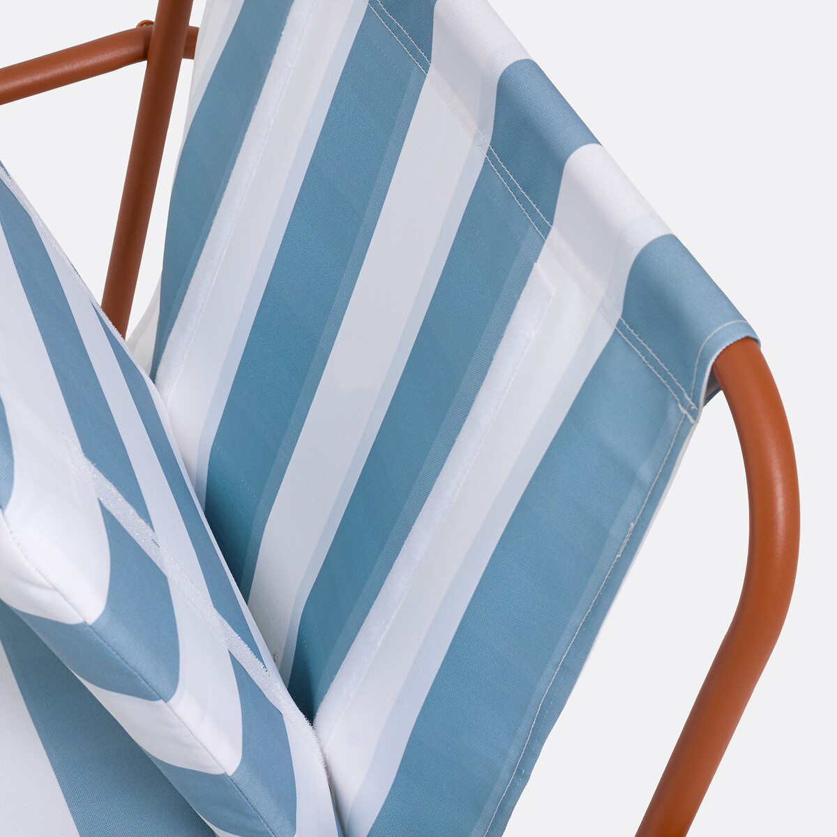 Fauteuil de jardin, en métal acier et toile rayée, Zilly rayé bleu, LA REDOUTE INTERIEURS