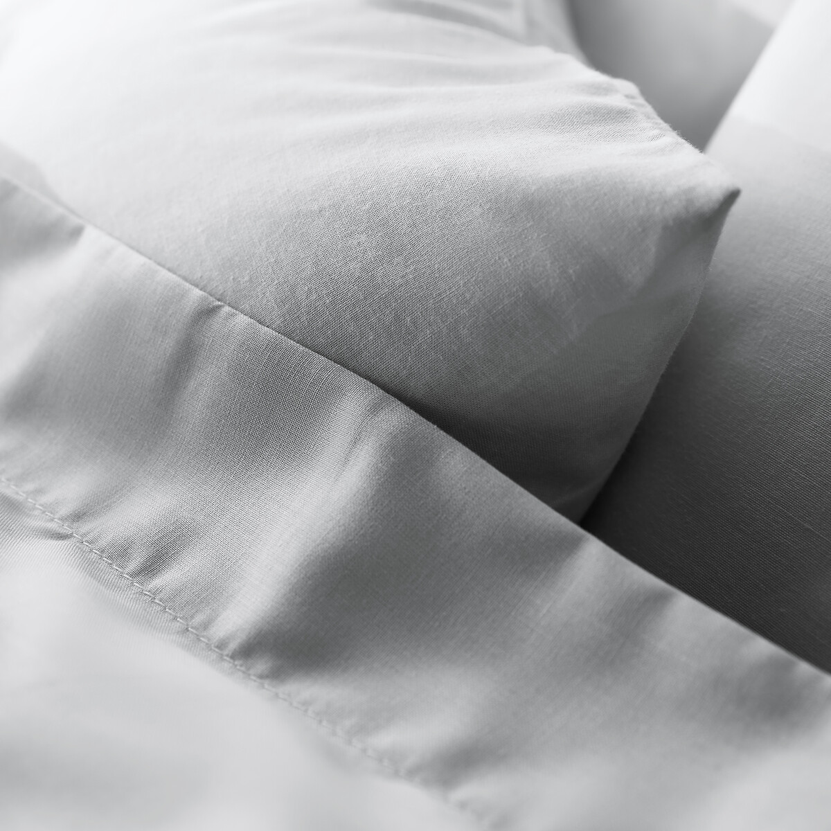 Housse de couette unie en polycoton, Scenario gris perle, LA REDOUTE INTERIEURS