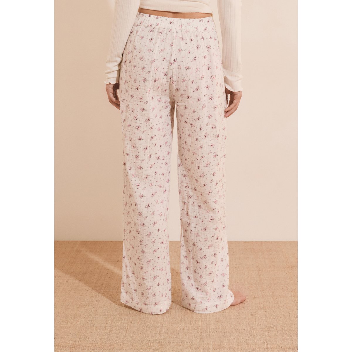 Pantalon de pyjama à motifs en coton CLEA rose, ETAM
