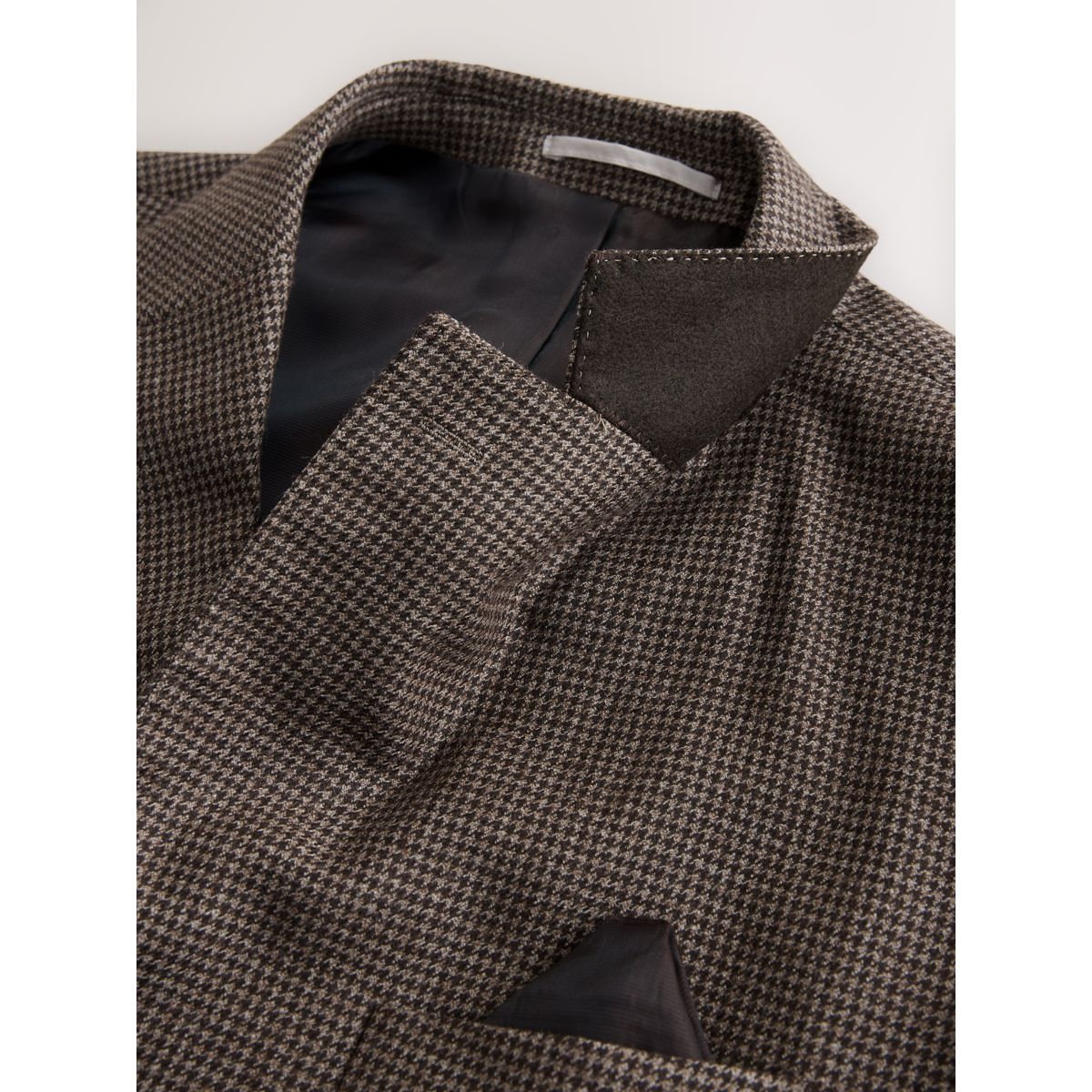 Veste de costume pied-de-poule en laine marron, NEXT