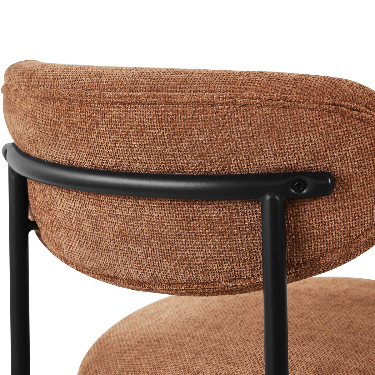 Lot de 2 chaises de salle à manger en tissu chenille - ORLA terracotta, HOMIFAB