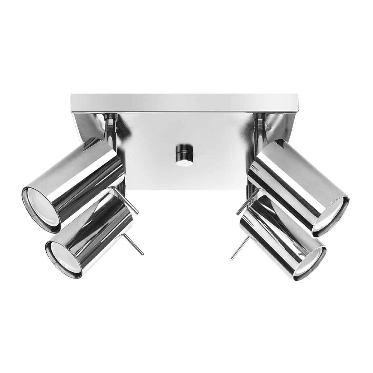 Plafonnier Acier Chrome GU10 4 Ring gris, EDEN