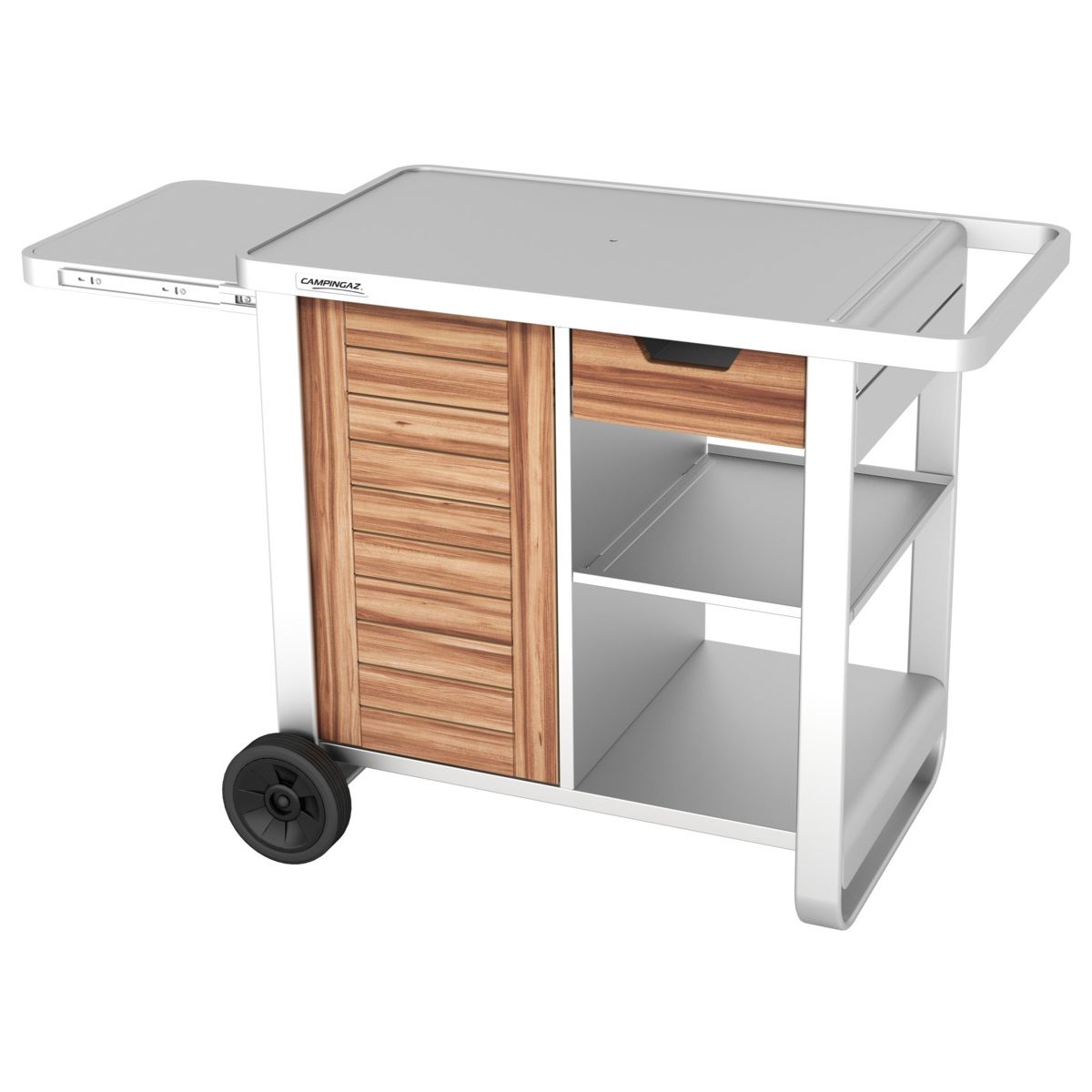 Chariot Plancha WOODY DELUXE compatible plancha 2 et 3 brûleurs Blue Flame, Sorio et Master couleur unique, CAMPINGAZ