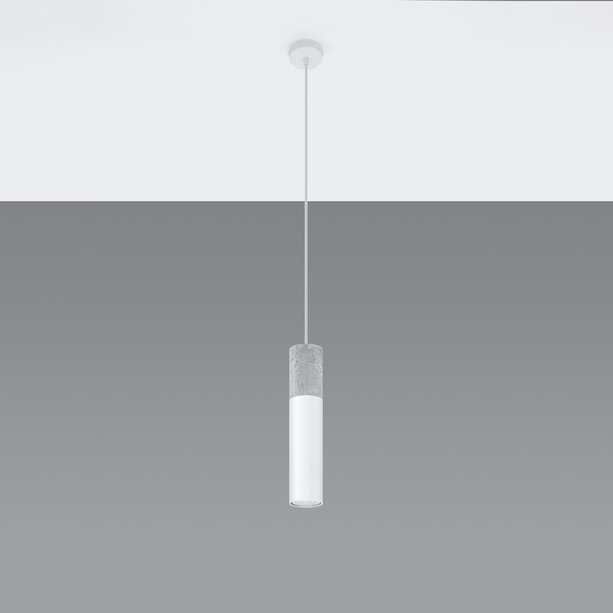 Suspension Acier Blanc/Gris GU10 1 Borigio blanc, EDEN