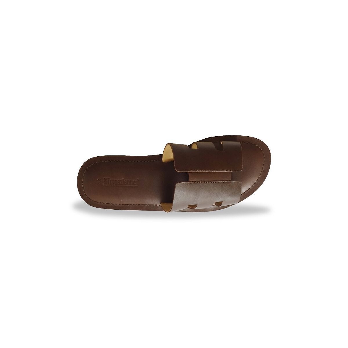 Mules plates en cuir Emia marron, LES TROPEZIENNES PAR M.BELARBI